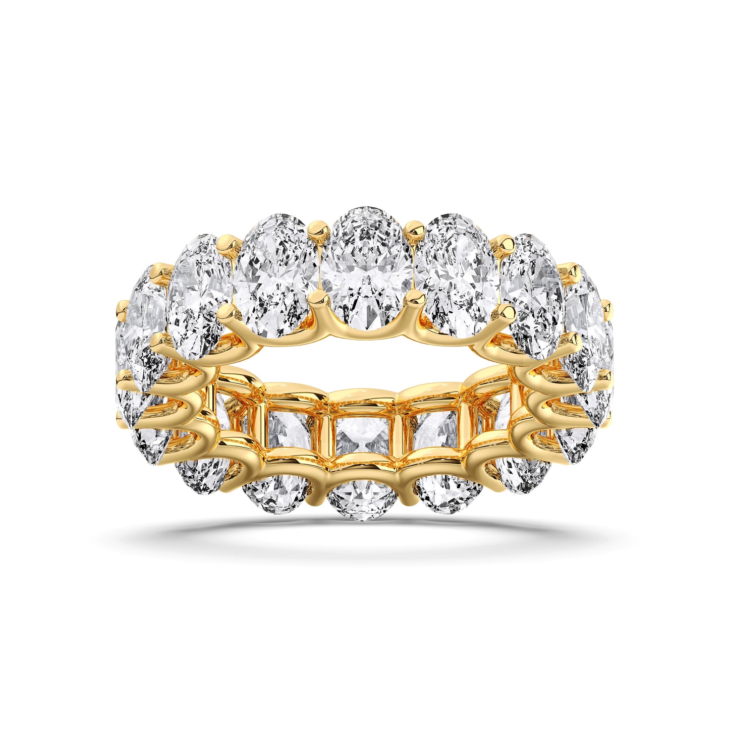 K J R10514 Eternity Band - 2.00 CTTW - Emerald Diamond - 14K Yellow Gold