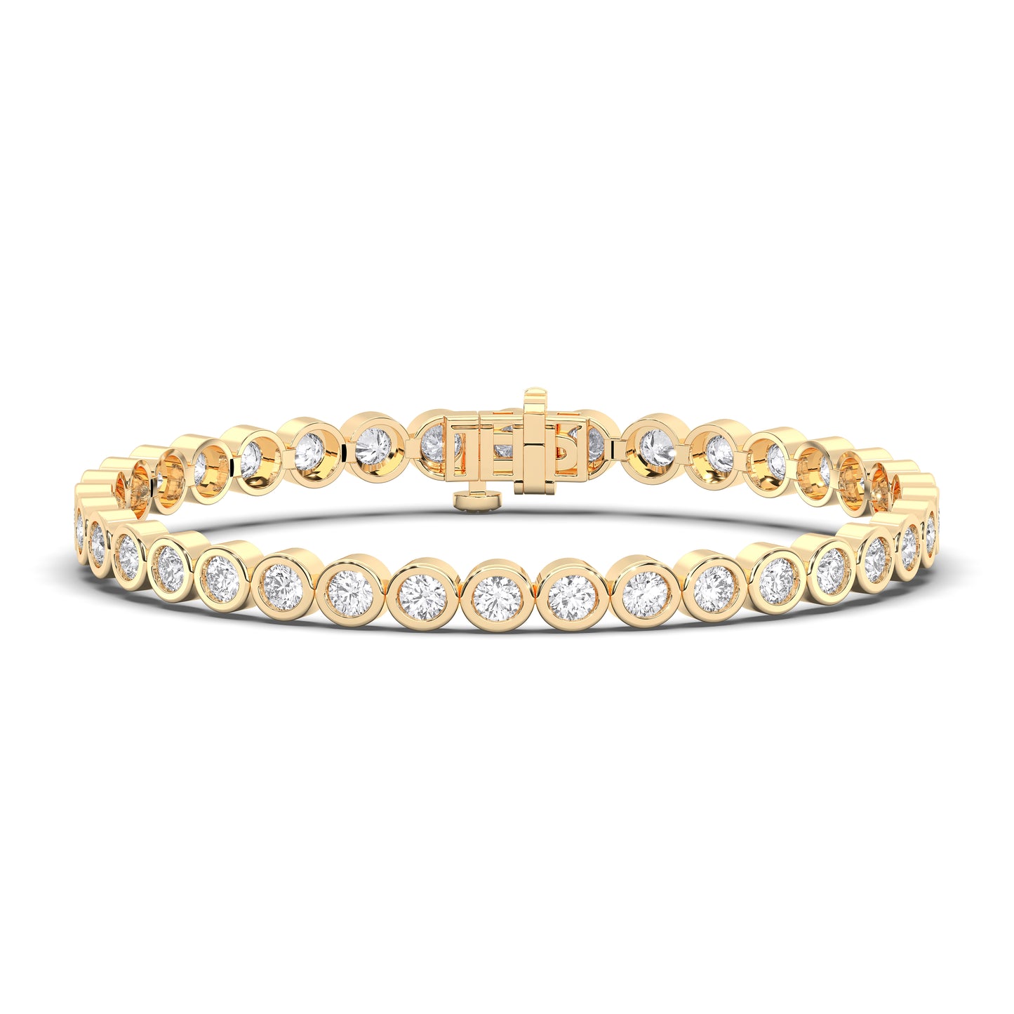Round Classic Tennis Bracelet - 6.40 CTTW - Round Diamond - 14K Rose Gold