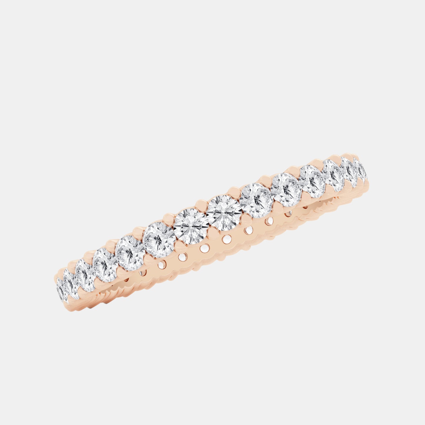 Shared Prong Round Eternity Band - 0.50 CTTW - Round Diamond - 14K Yellow Gold