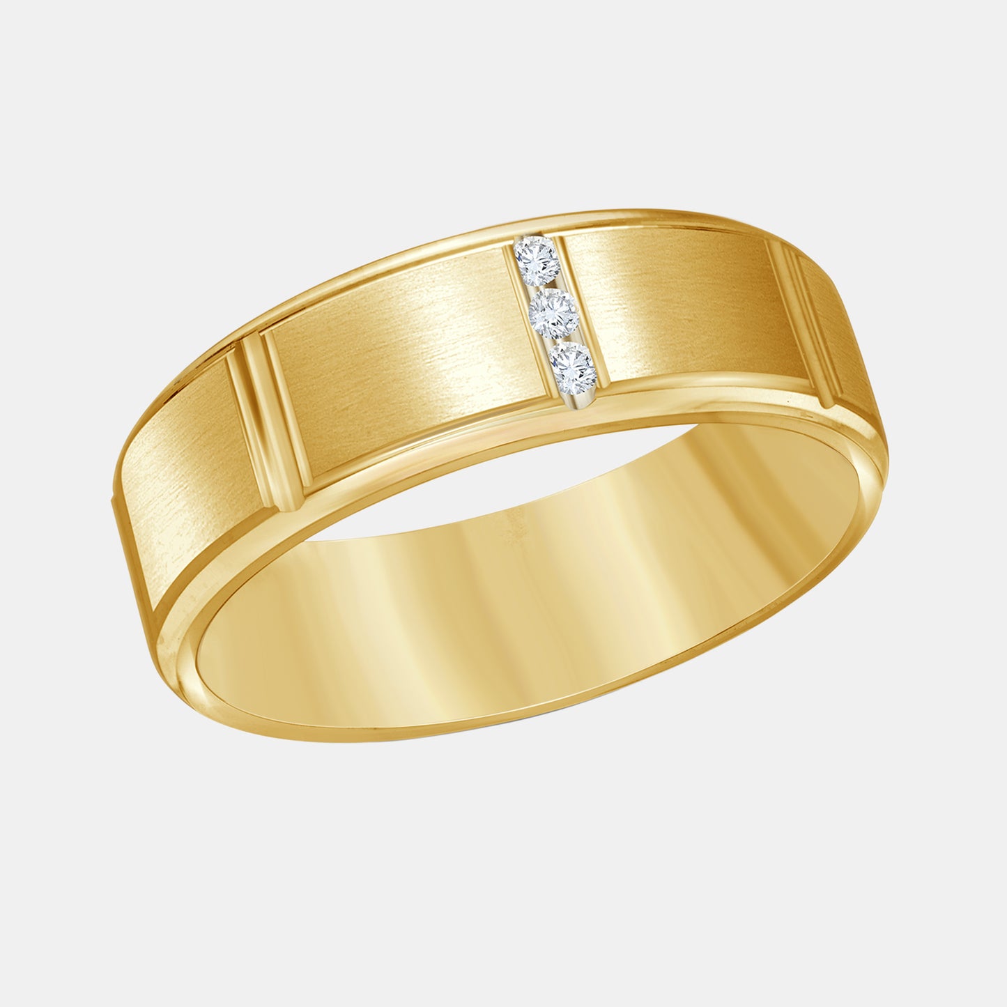 3 Vertical Diamond Ring - JMD-1088 - 0.30 CTTW - Round Diamond - 14K Rose Gold