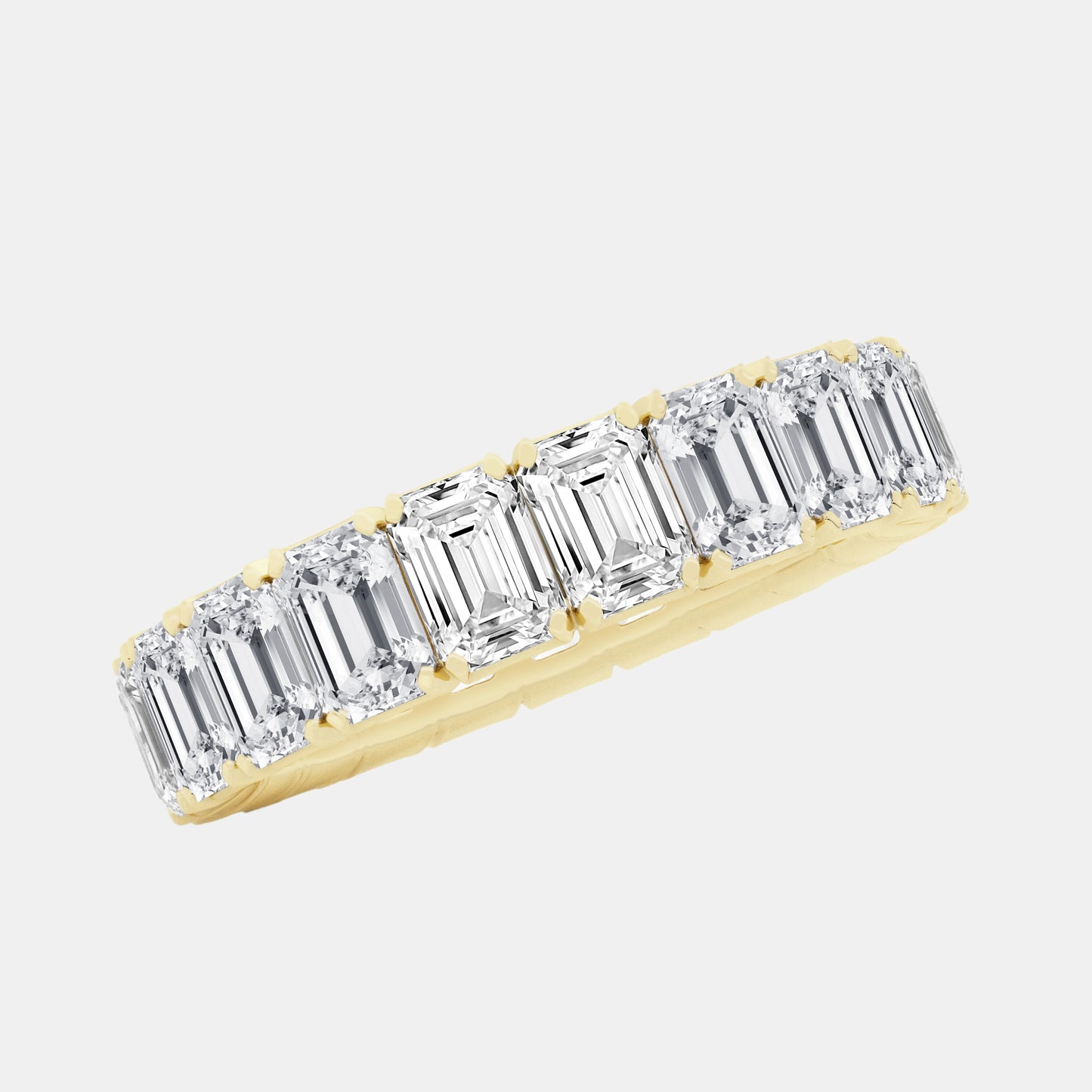 Emerald Eternity Band - 5.00 CTTW - Emerald Diamond - 14K Yellow Gold