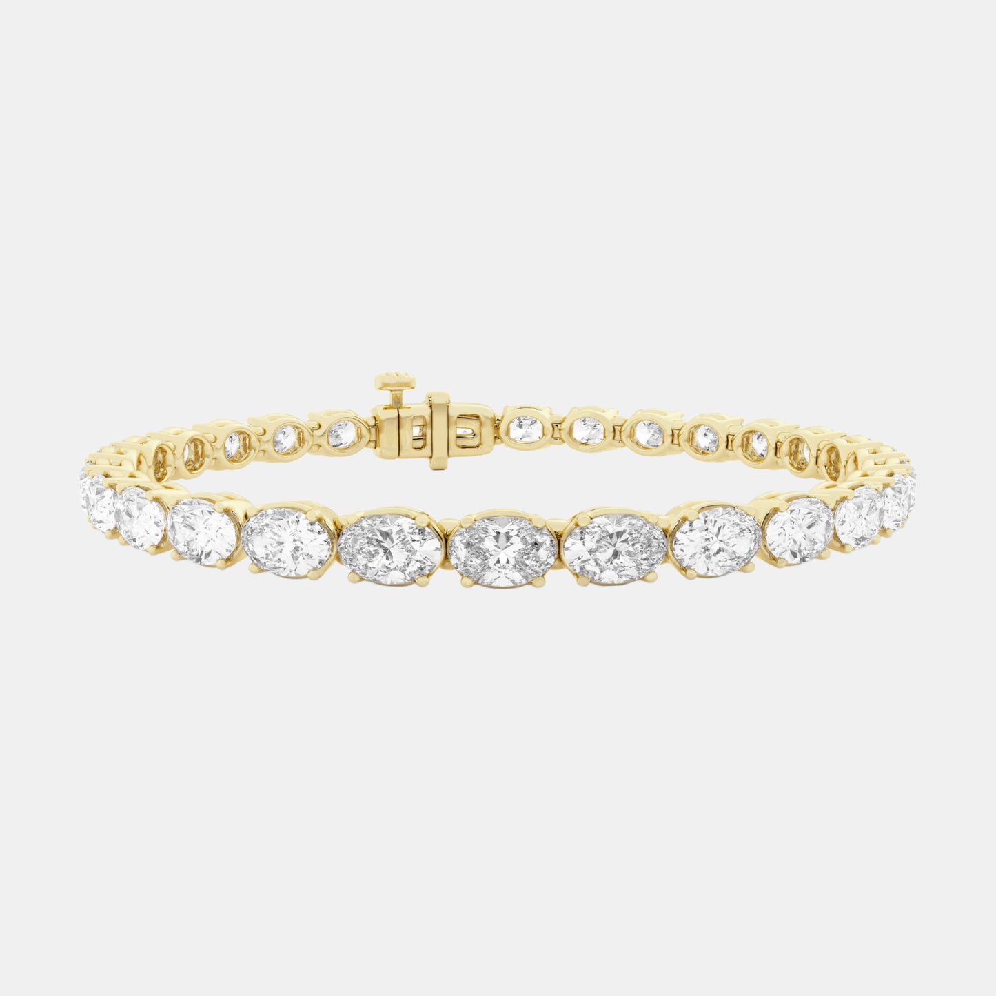 10 ctw East-West Solitaire Bracelet - 10.00 CTTW - Oval Diamond - 14K Rose Gold