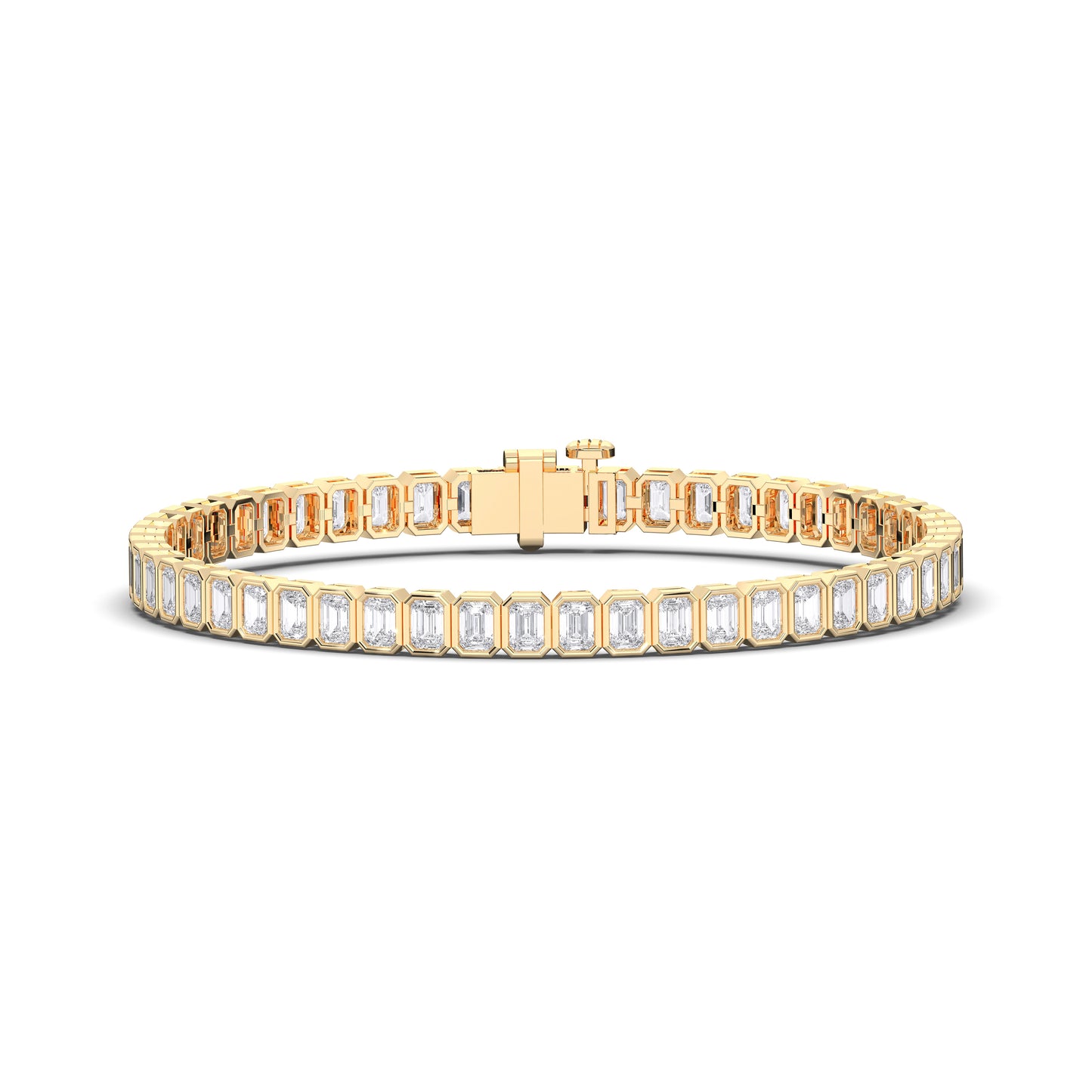 Emerald Classic Tennis Bracelet - 10.00 CTTW - Emerald Diamond - 14K Rose Gold