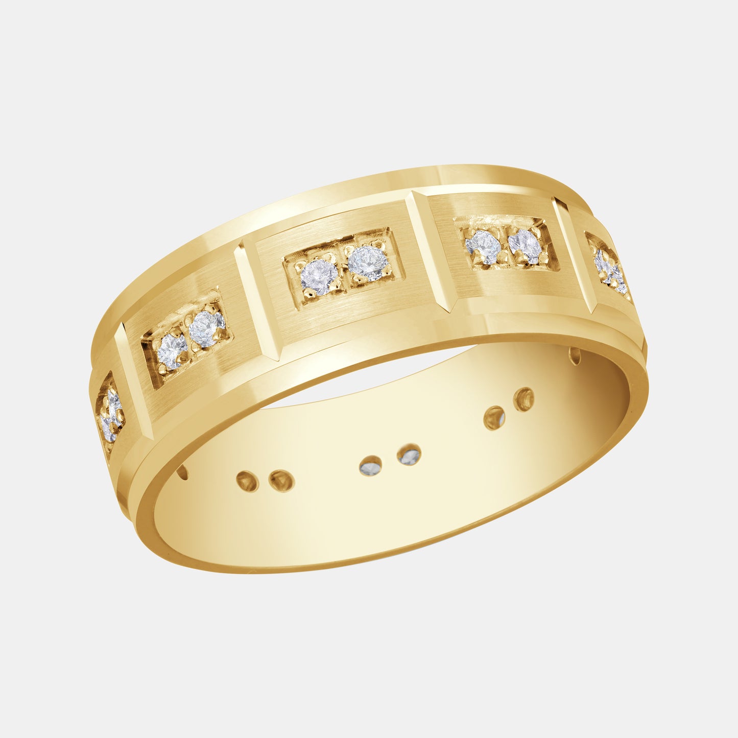 Duo Diamond Studded Ring - JMD-1102 - 4.70 CTTW - Round Diamond - 14K Rose Gold