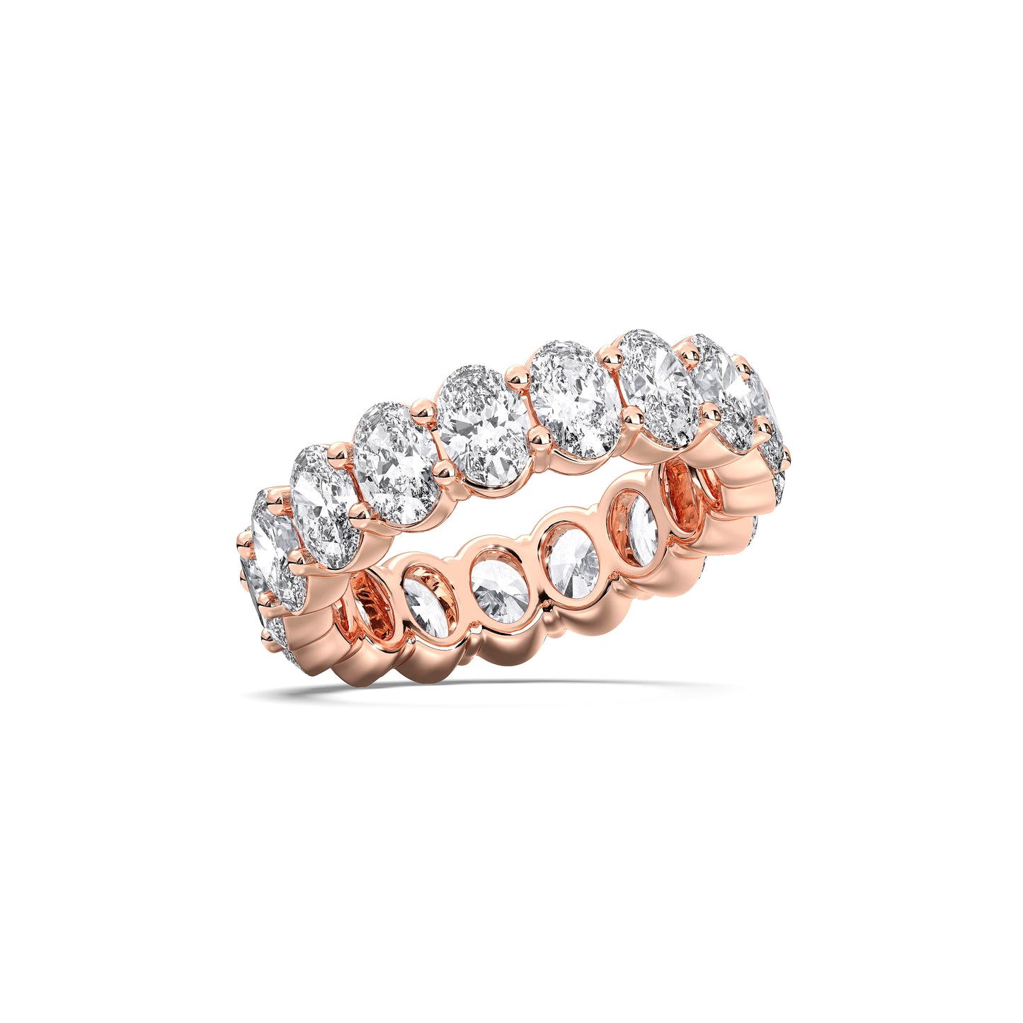 Eternity Band - 3.20 CTTW - Oval Diamond - 14K Rose Gold