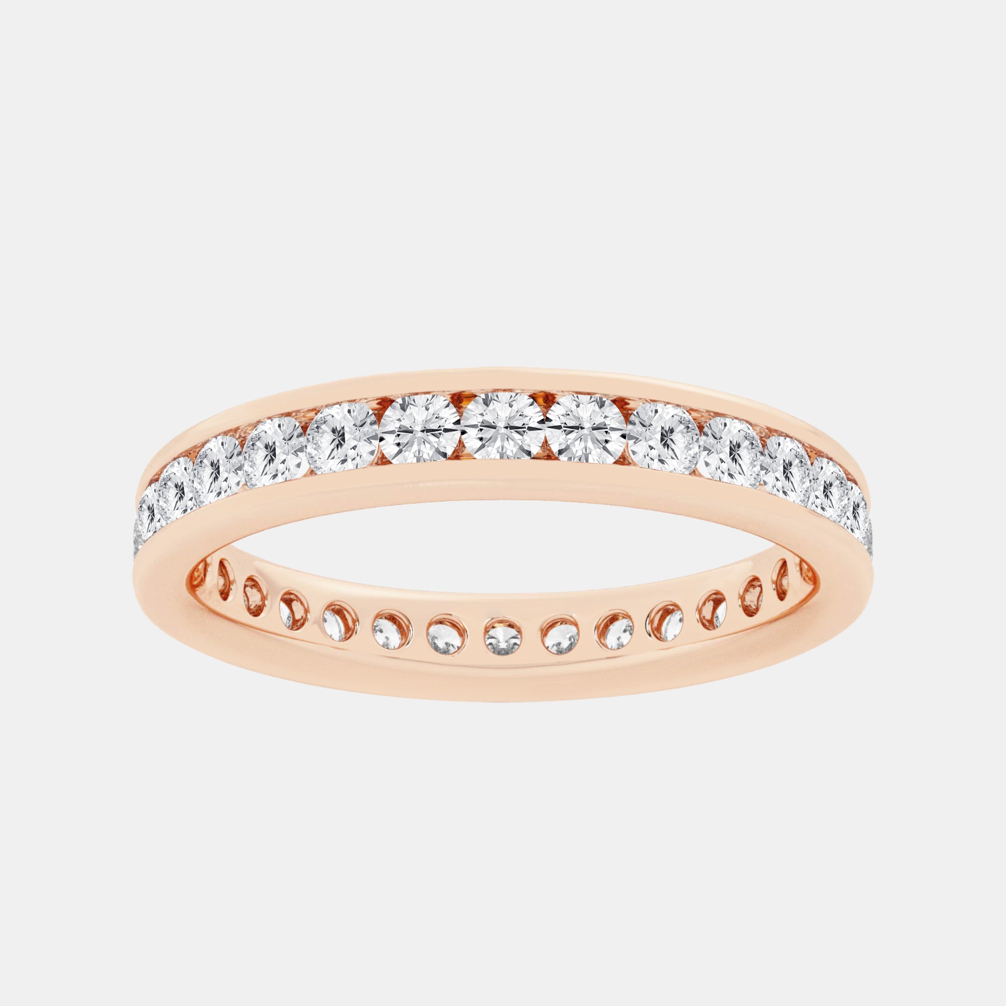 Round / 14K Rose Gold / D-F VS