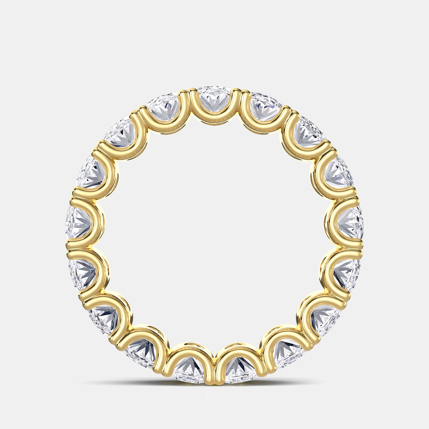 Oval U Prong Eternity Band - 3.50 CTTW - Oval Diamond - 14K Rose Gold