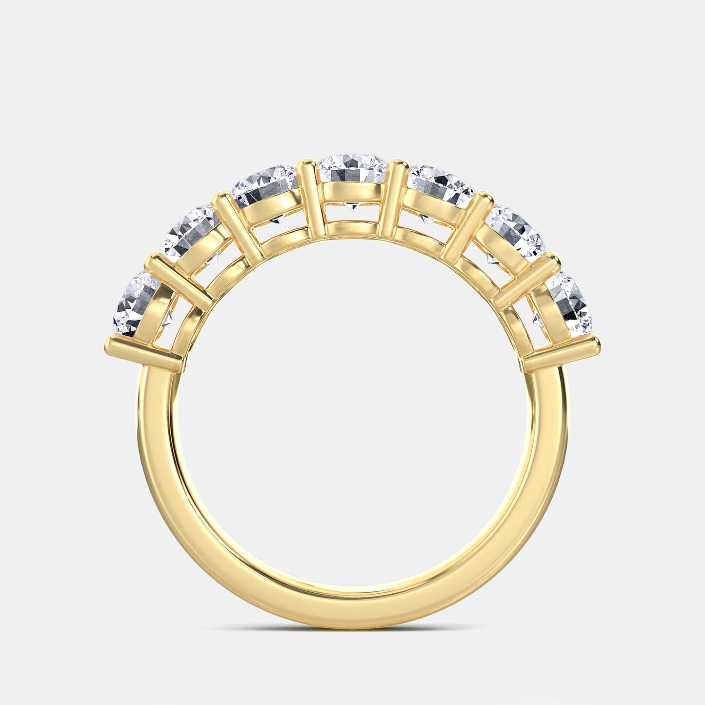 Seven Stone Round Anniversary Band - 1.70 CTTW - Round Diamond - 14K Rose Gold