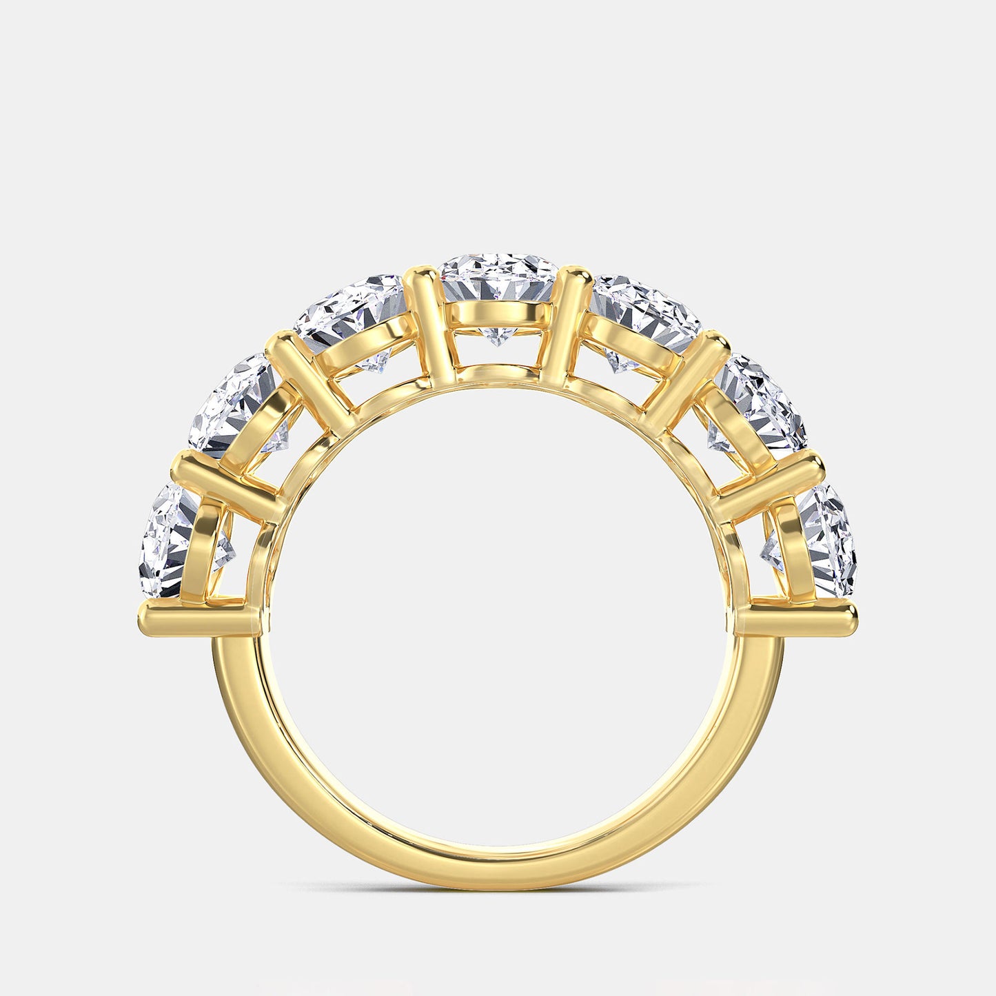 Seven Stone Oval In Basket Anniversary Band - 1.70 CTTW - Oval Diamond - 14K Rose Gold