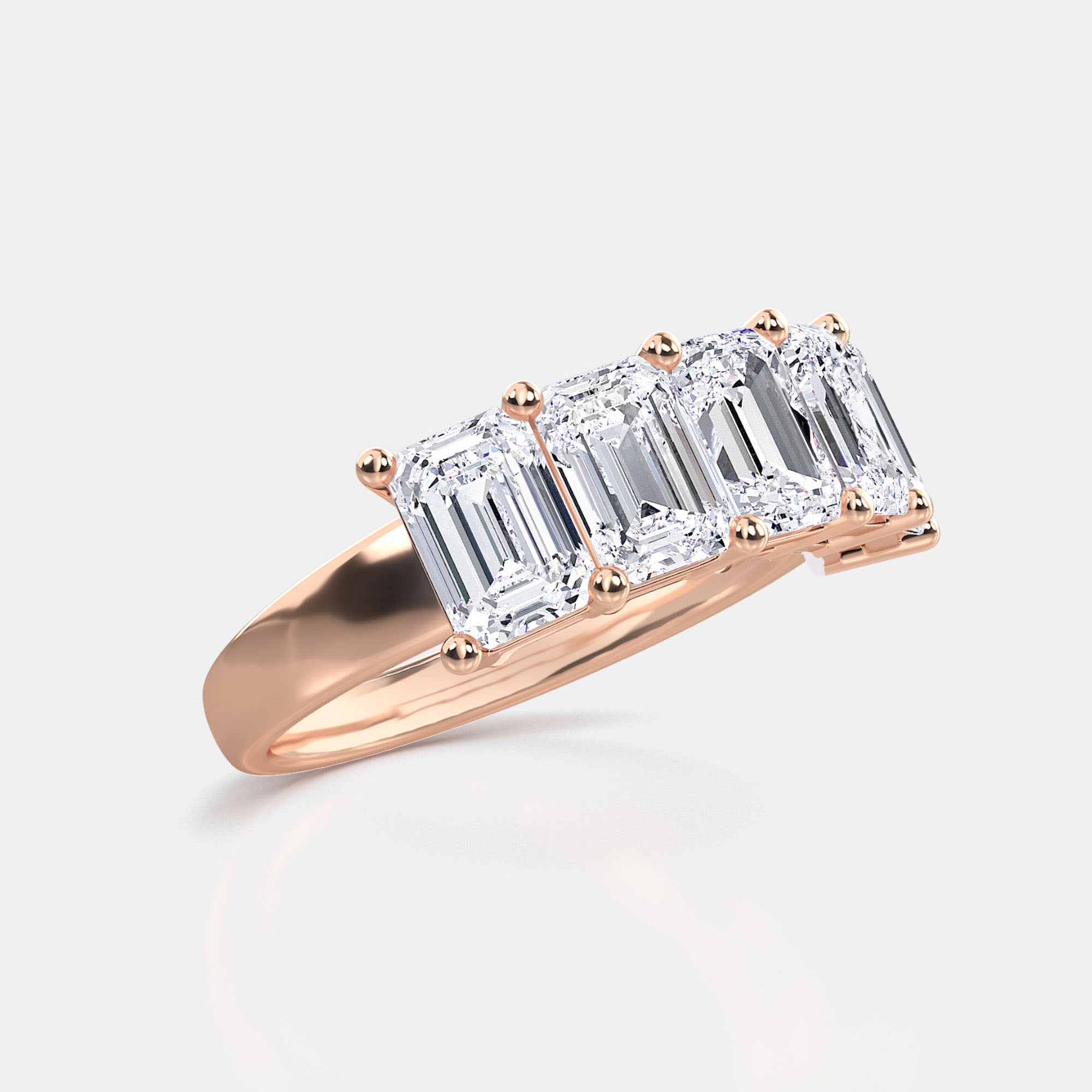 Emerald / 14K Rose Gold / D-F VS