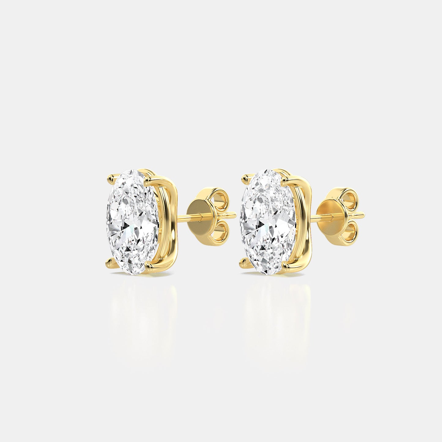 Oval Lab Grown Diamond Studs Earring - 0.50 CTTW - Oval Diamond - 14K Rose Gold