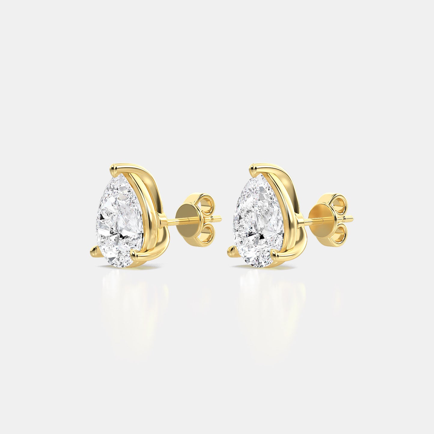 Pear Lab Grown Diamond Studs Earrings - 0.50 CTTW - Pear Diamond - 14K Rose Gold