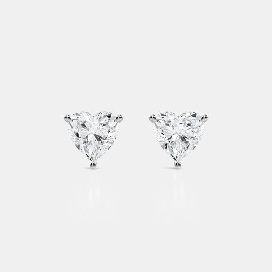 Studs Earring - 1.00 CTTW - Emerald Diamond - 14K White Gold