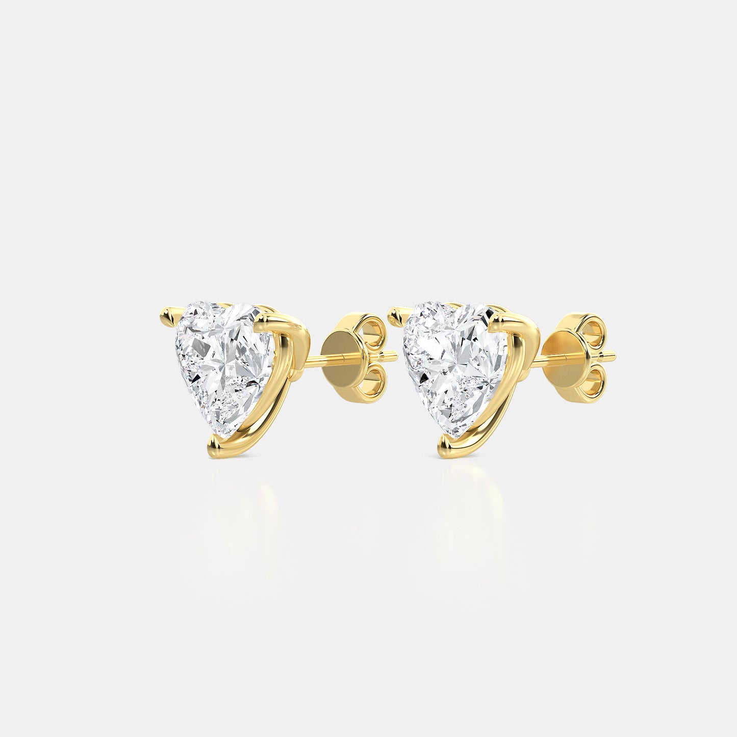 Heart Lab Grown Diamond Studs Earrings - 0.50 CTTW - Heart Diamond - 14K Rose Gold