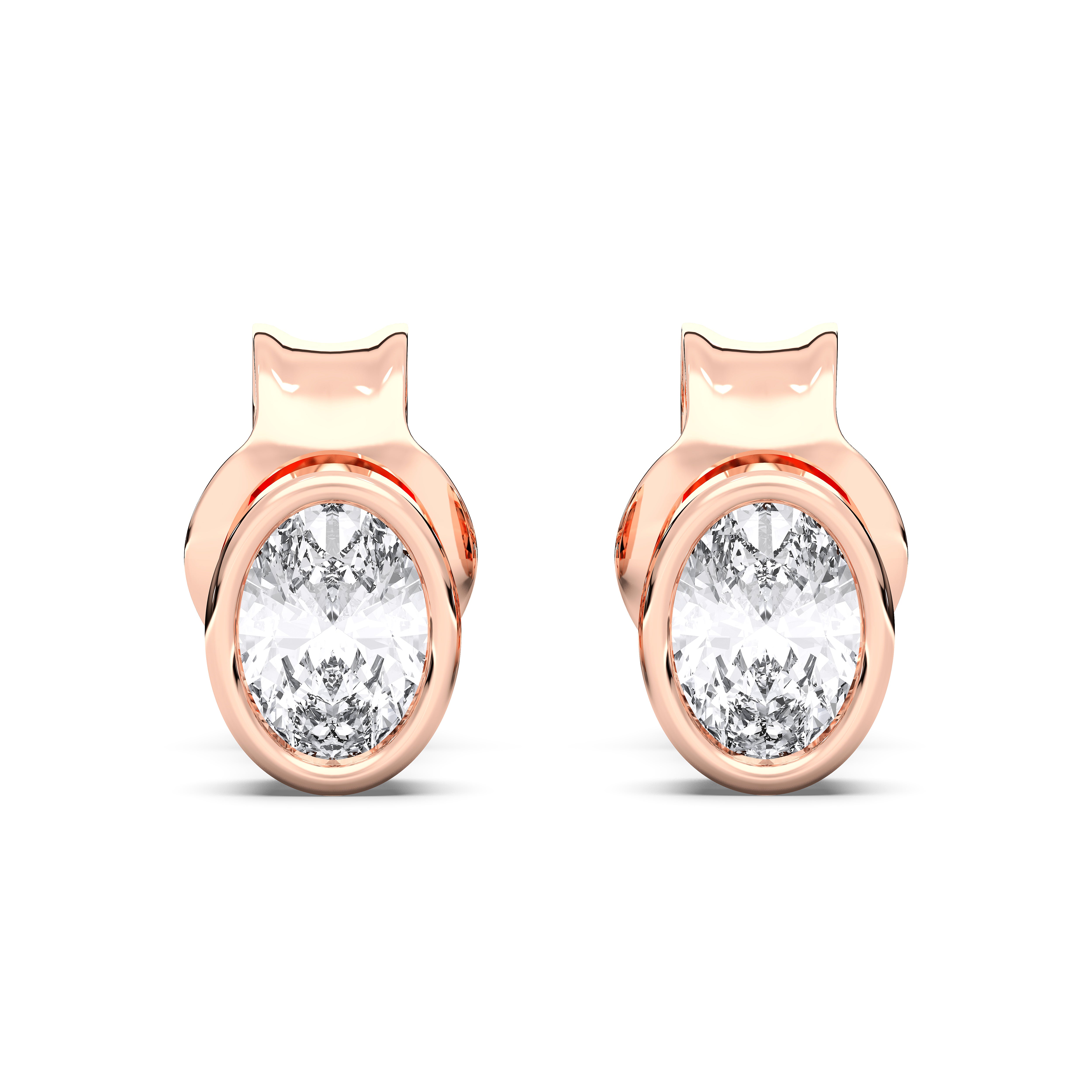 Oval / 14K Rose Gold / D-F VS