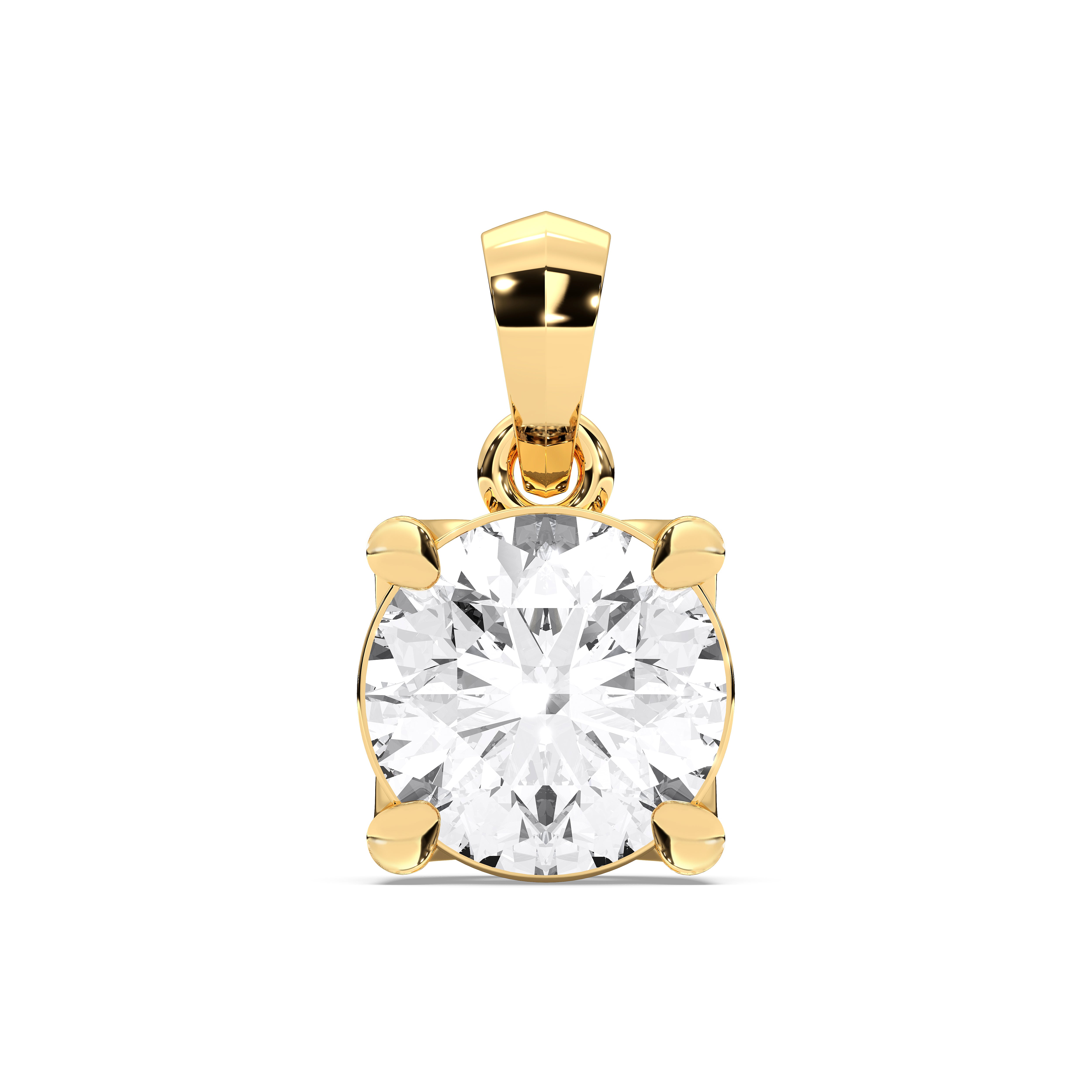 Round / 14K Yellow Gold / D-F VS