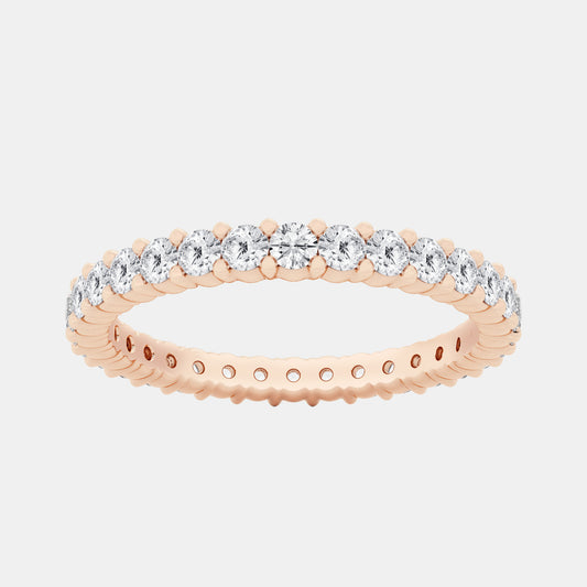 Shared Prong Round Eternity Band - 0.50 CTTW - Round Diamond - 14K Yellow Gold
