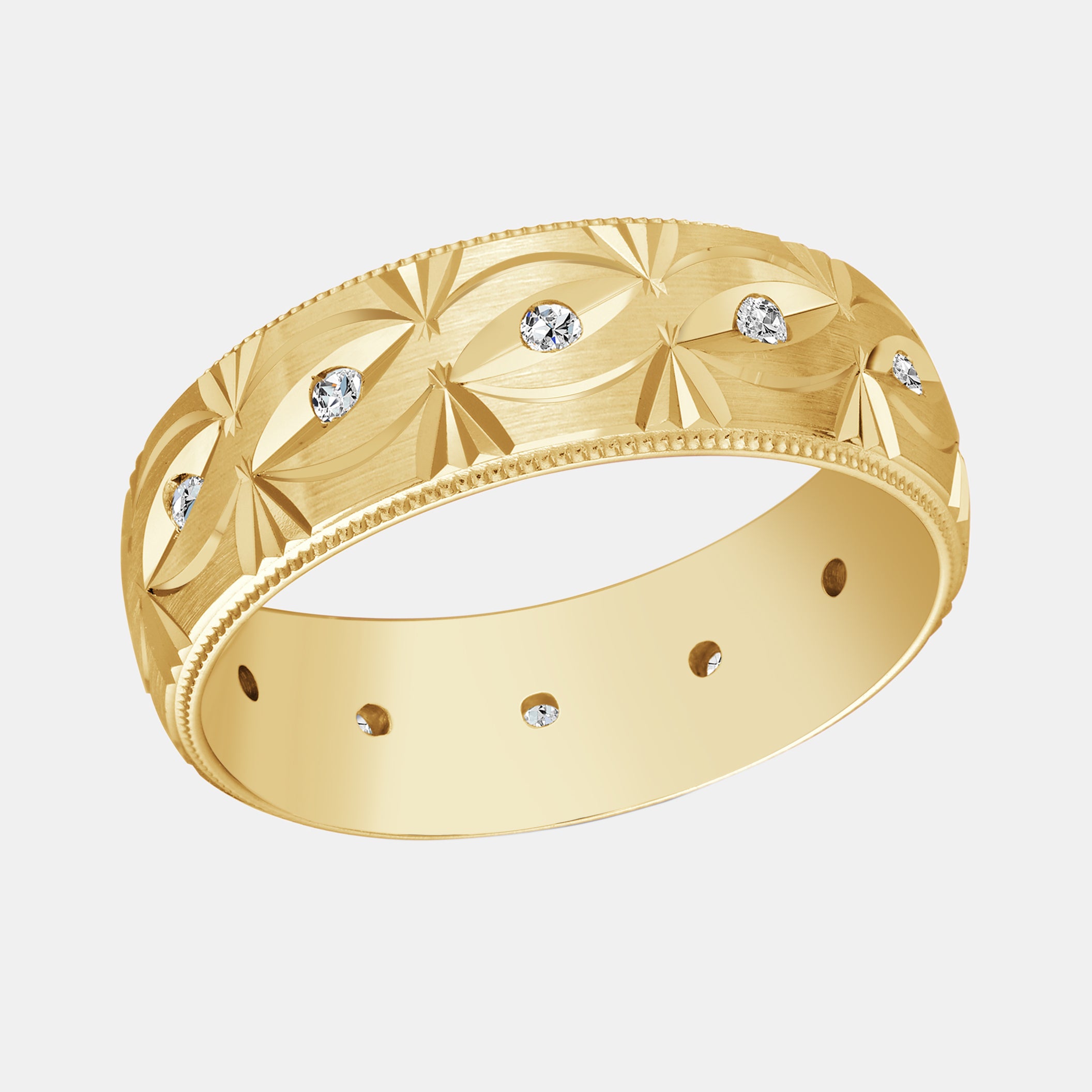 Round / 14K Yellow Gold / D-F VS