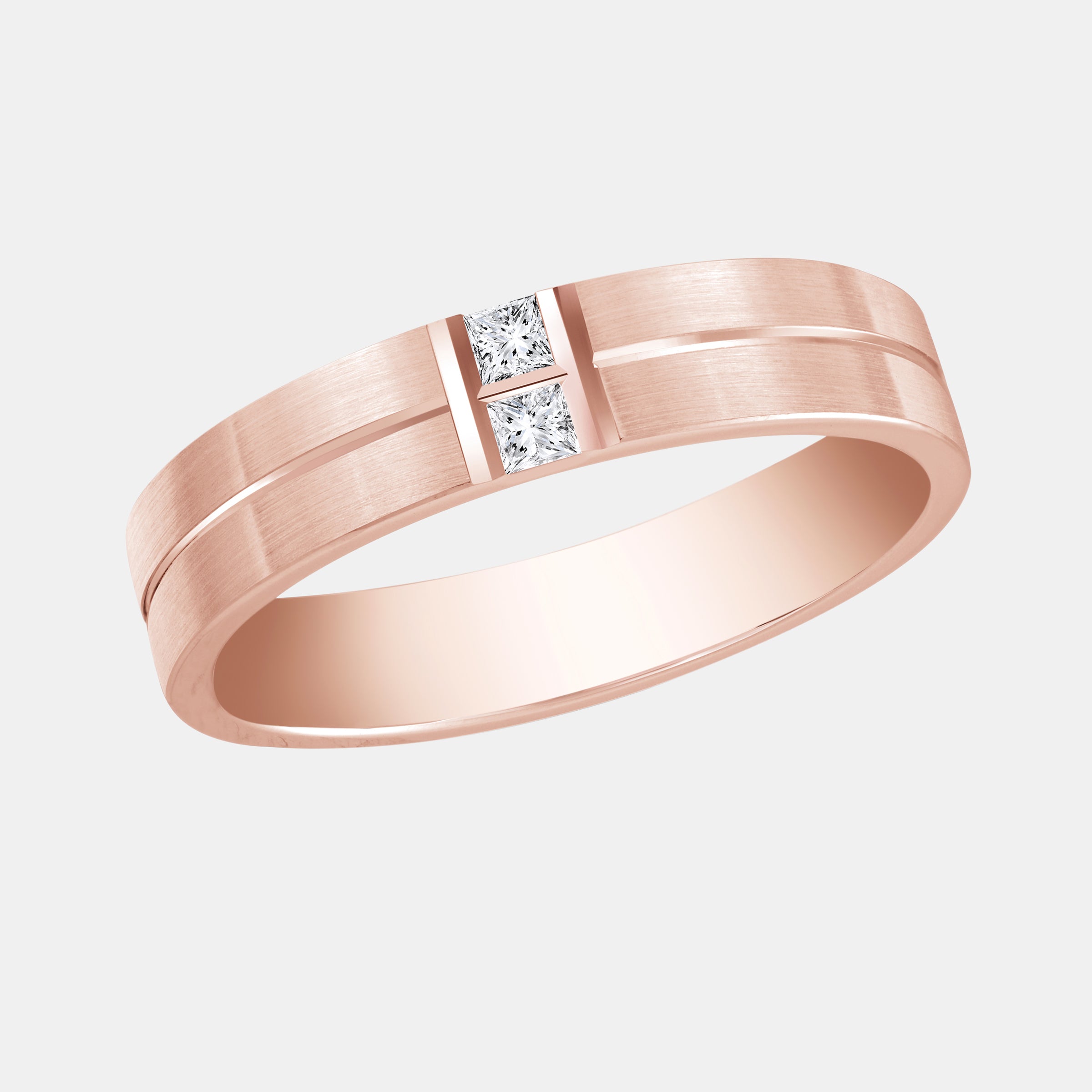 Princess / 14K Rose Gold / D-F VS