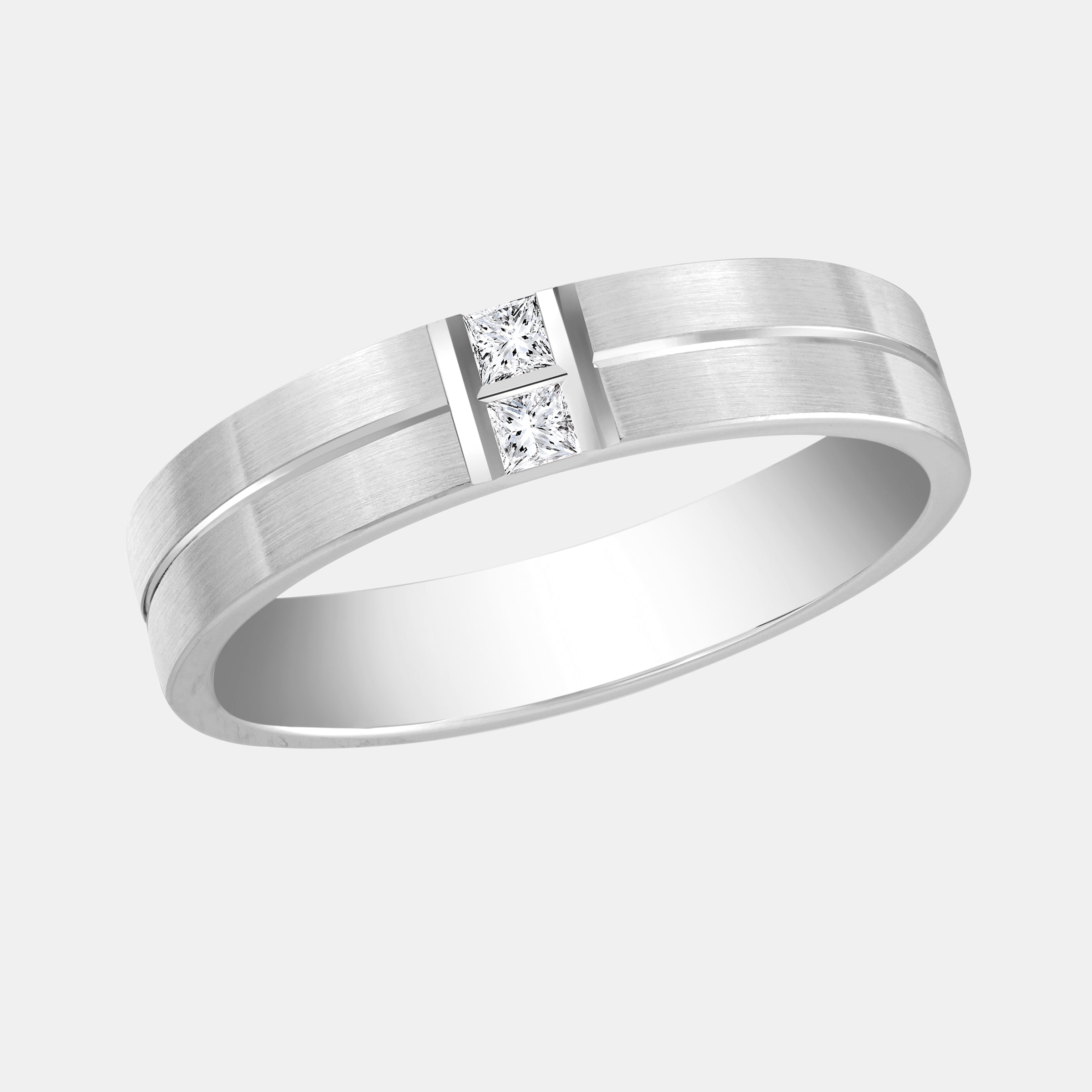 Princess / 14K White Gold / D-F VS