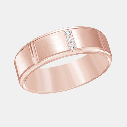 3 Vertical Diamond Ring - JMD-1088 - 0.30 CTTW - Round Diamond - 14K Rose Gold