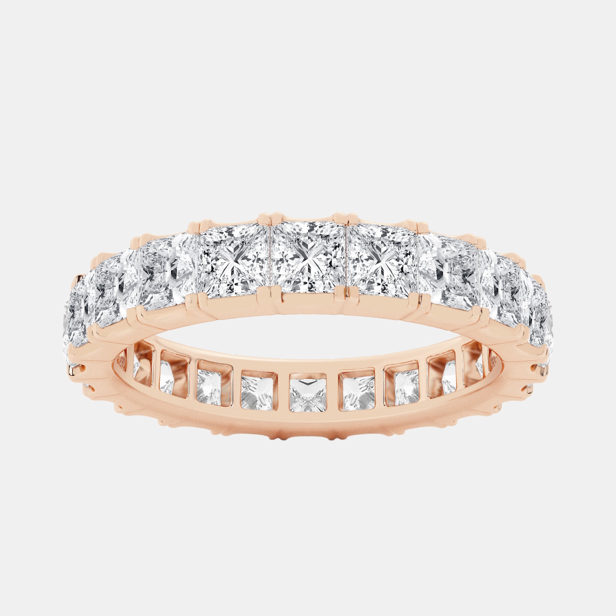 Princess / 14K Rose Gold / D-F VS