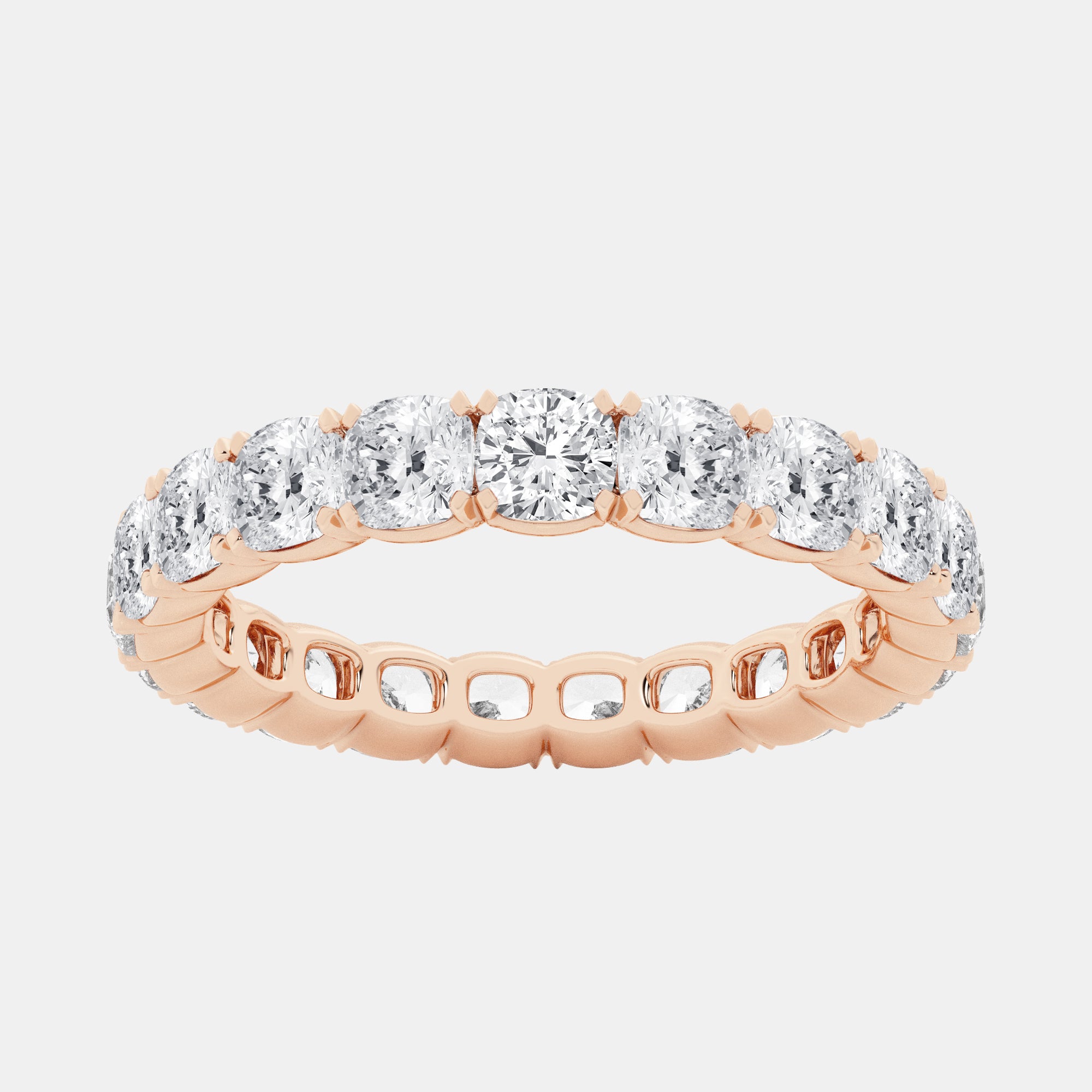 Cushion / 14K Rose Gold / D-F VS