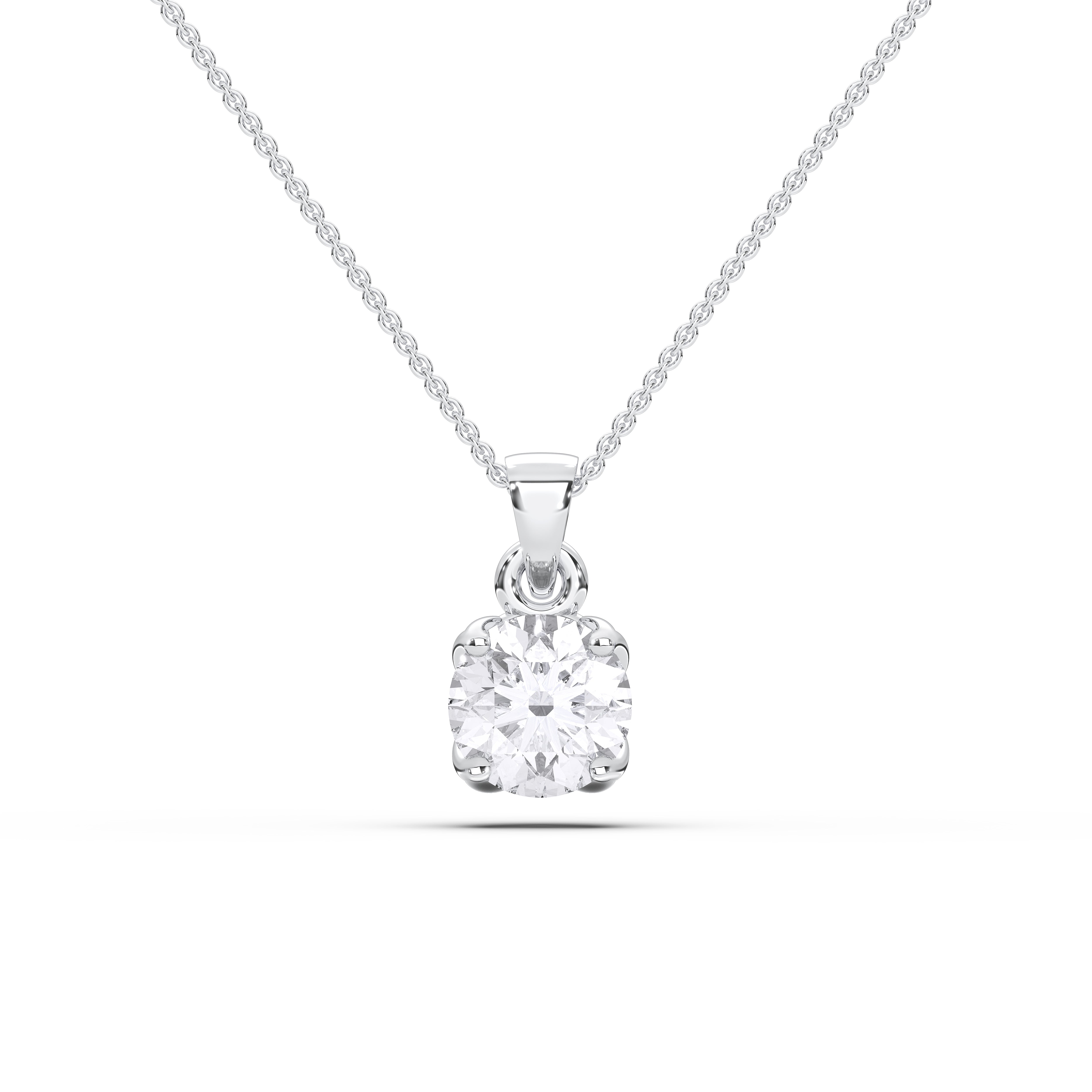 Round / 14K White Gold / D-F VS