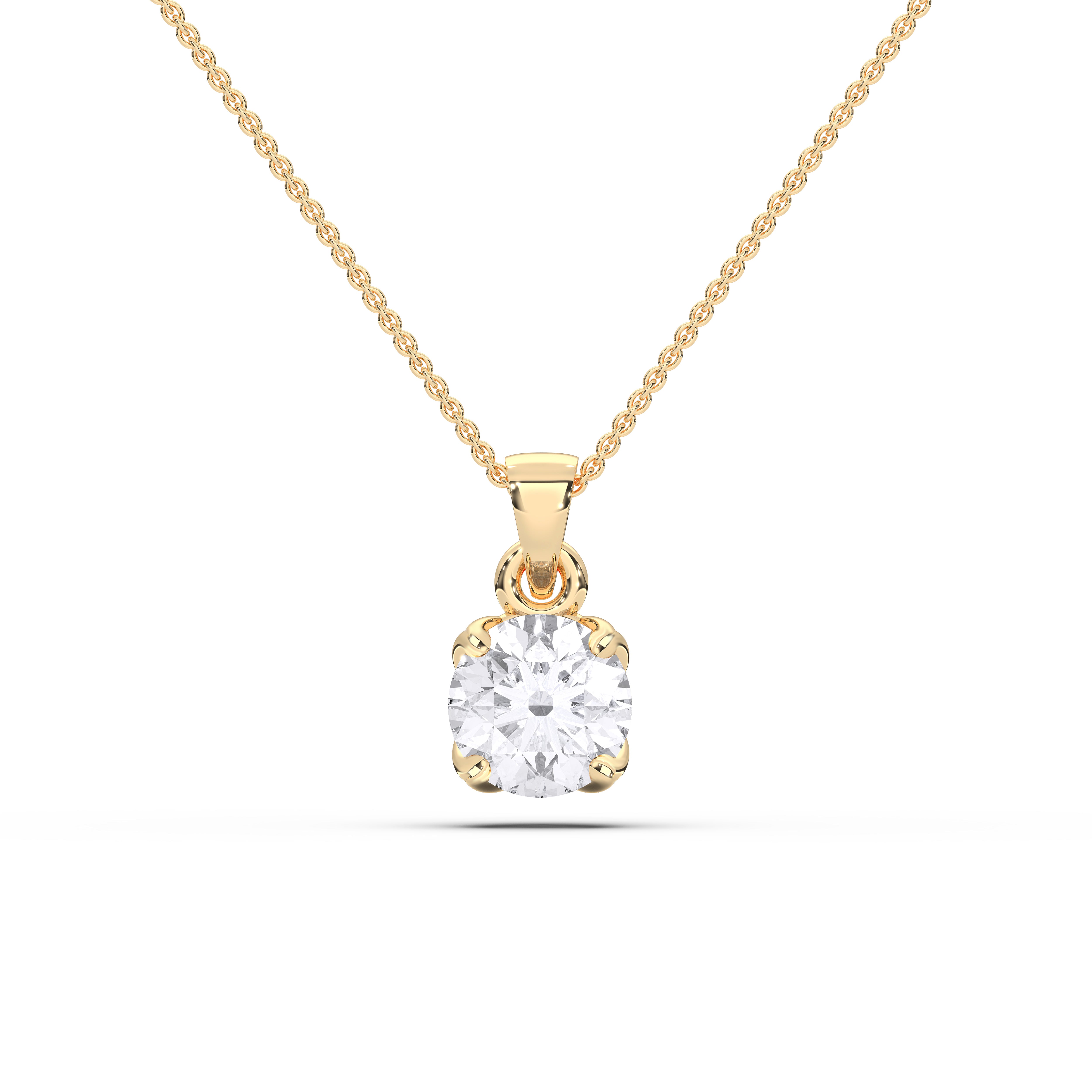 Round / 14K Yellow Gold / D-F VS