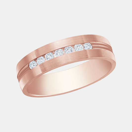 7 Stone Diamond Ring - JMD-537 - 0.70 CTTW - Round Diamond - 14K Rose Gold