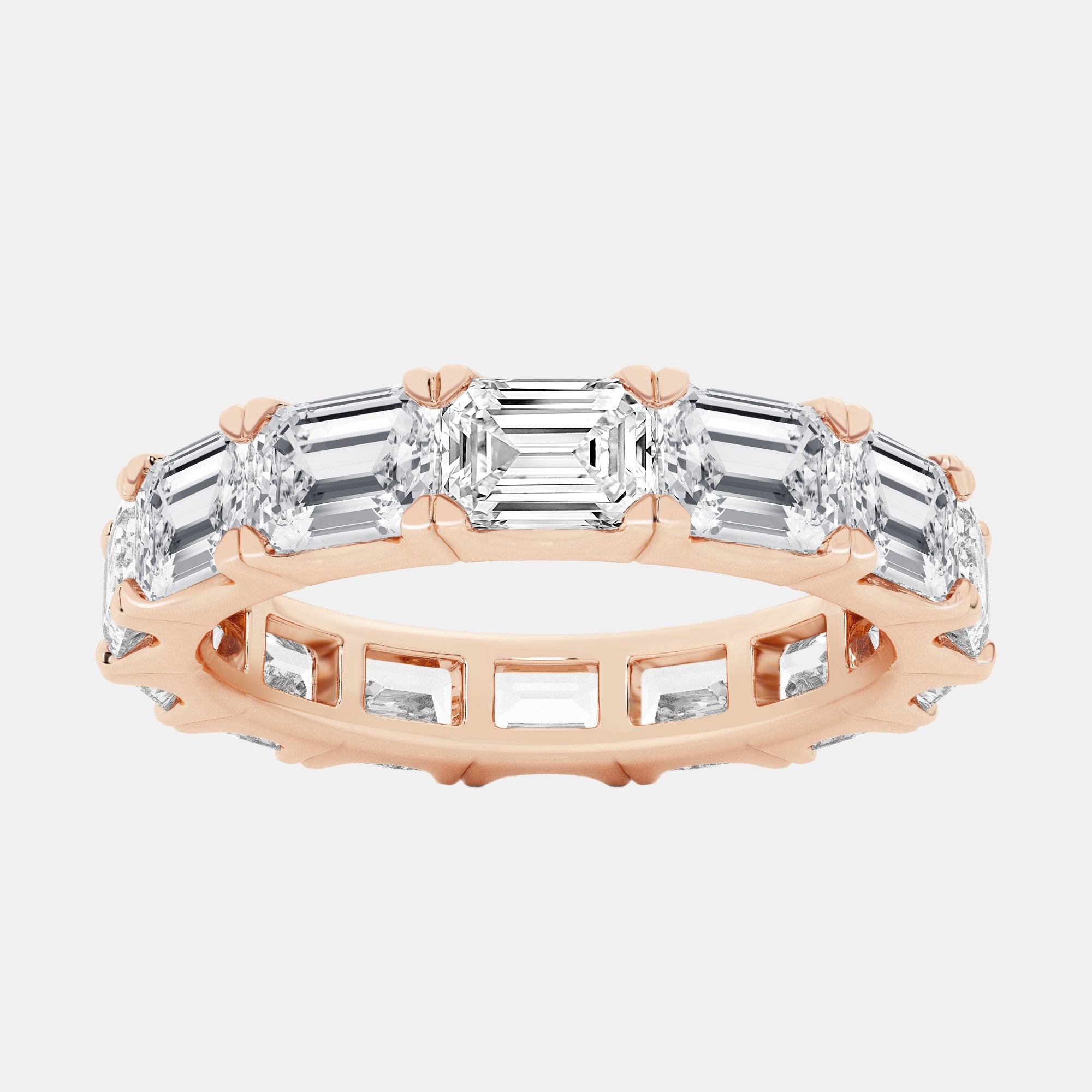 Emerald / 14K Rose Gold / D-F VS