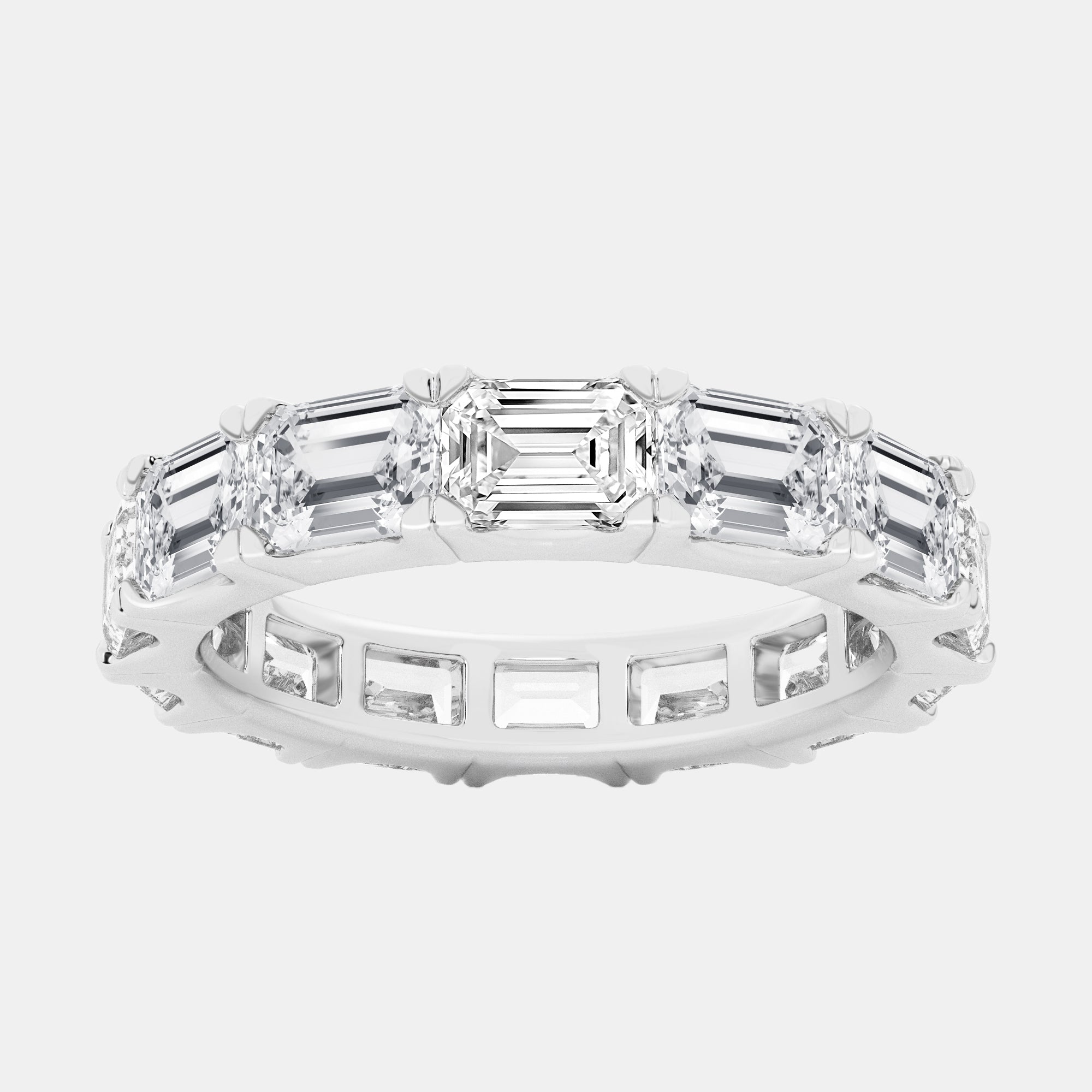 Emerald / 14K White Gold / D-F VS