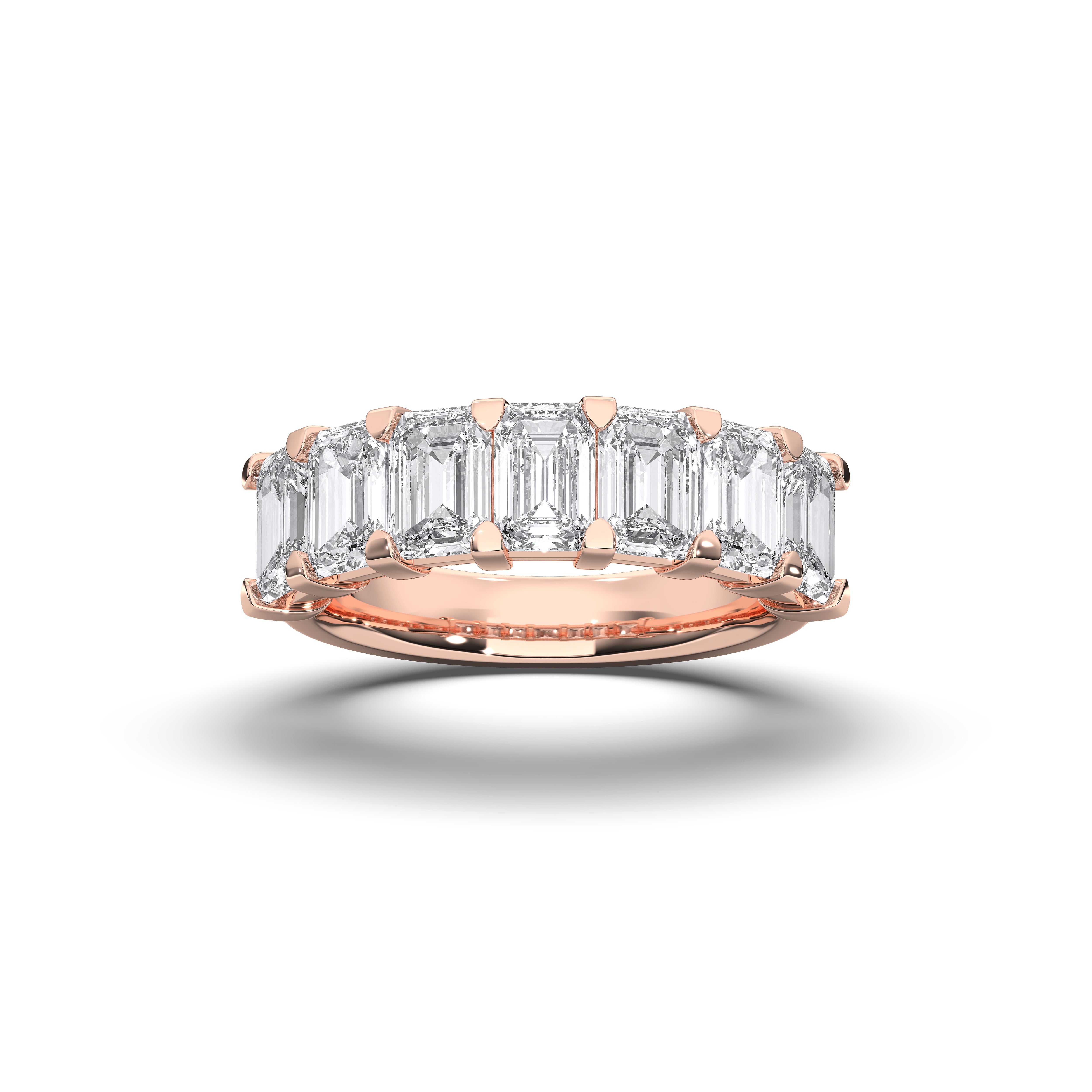 Emerald / 14K Rose Gold / D-F VS