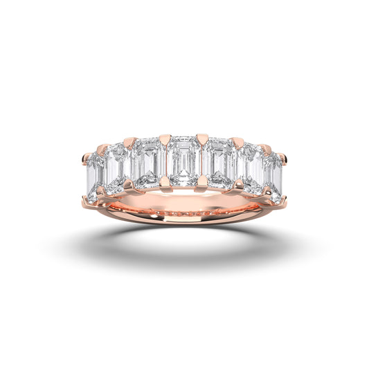 Anniversary Band - 0.70 CTTW - Emerald Diamond - 14K Rose Gold