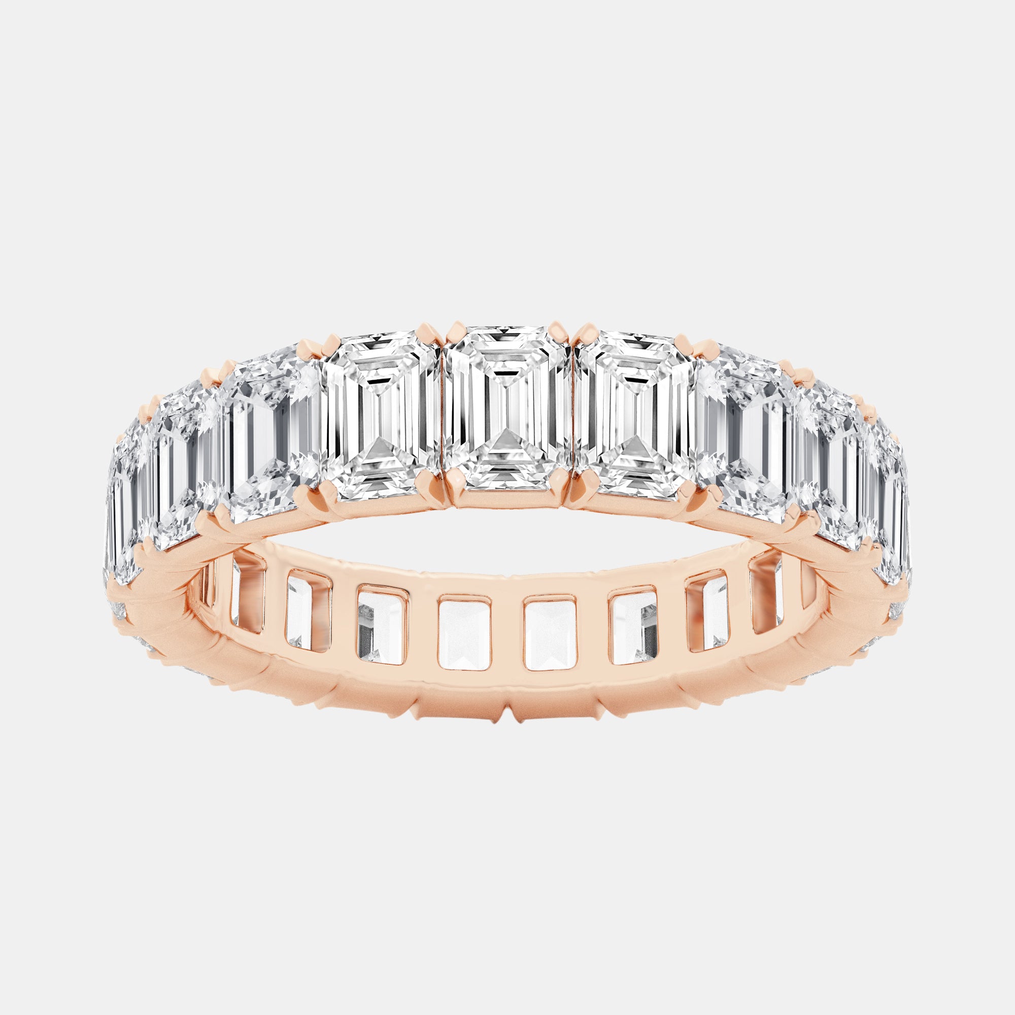 Emerald / 14K Rose Gold / D-F VS