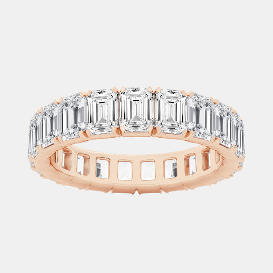 Emerald Eternity Band - 5.00 CTTW - Emerald Diamond - 14K Yellow Gold