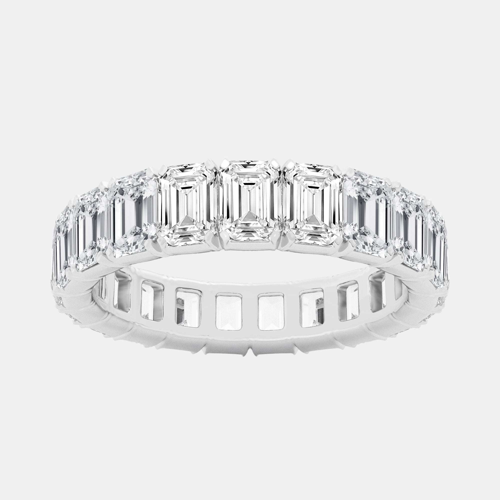 Emerald / 14K White Gold / D-F VS