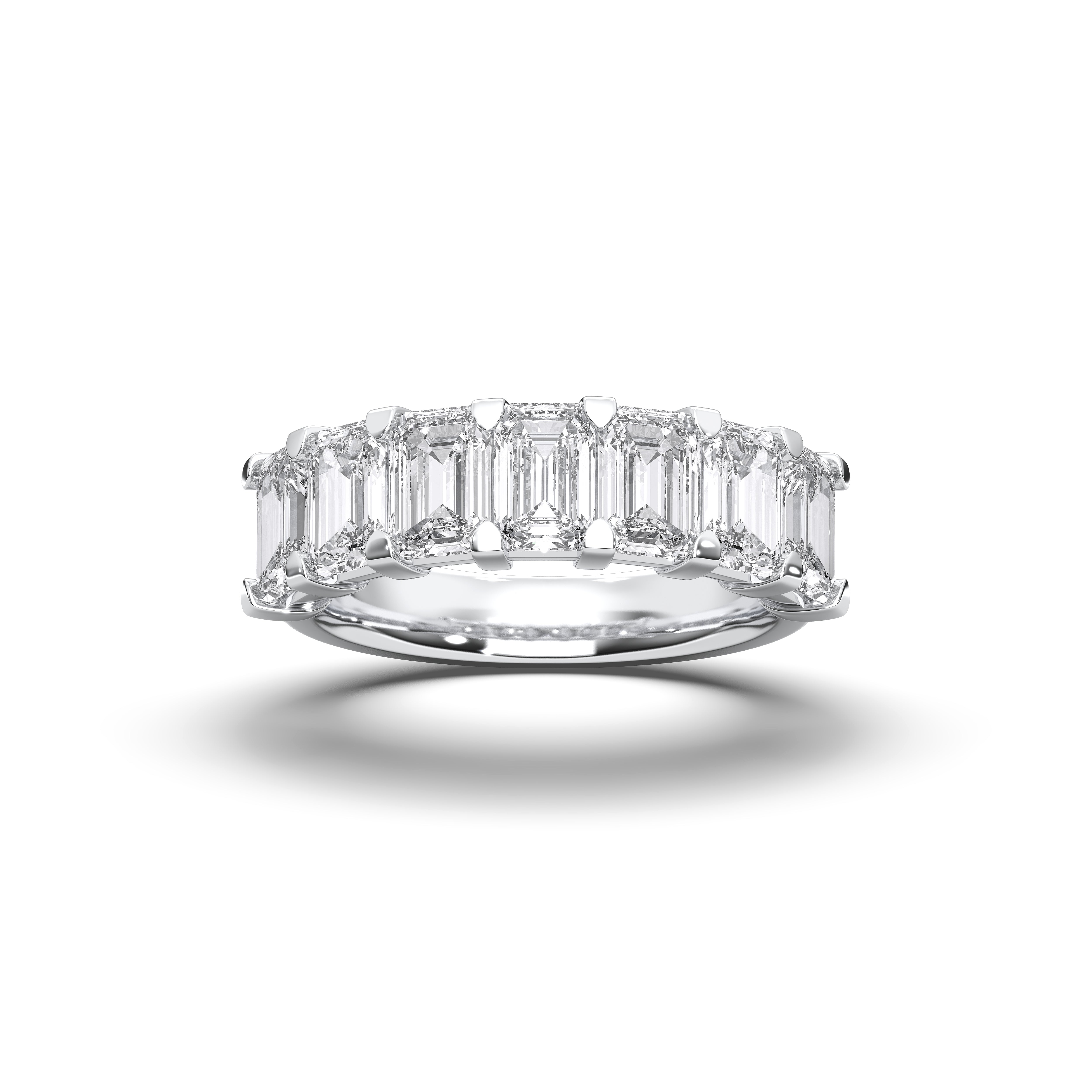 Emerald / 14K White Gold / D-F VS