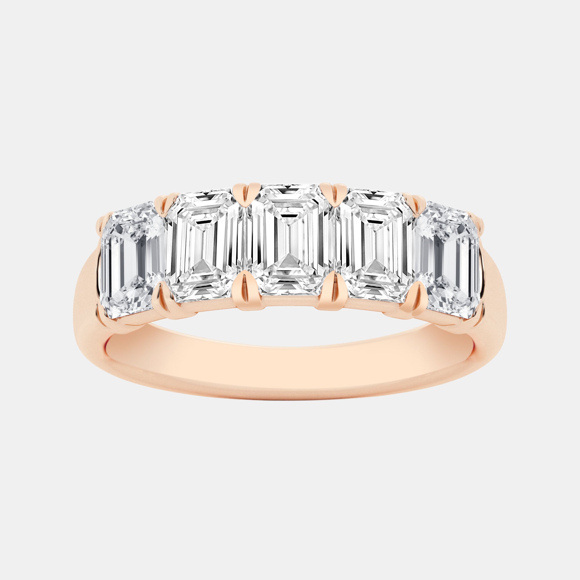 Emerald / 14K Rose Gold / D-F VS