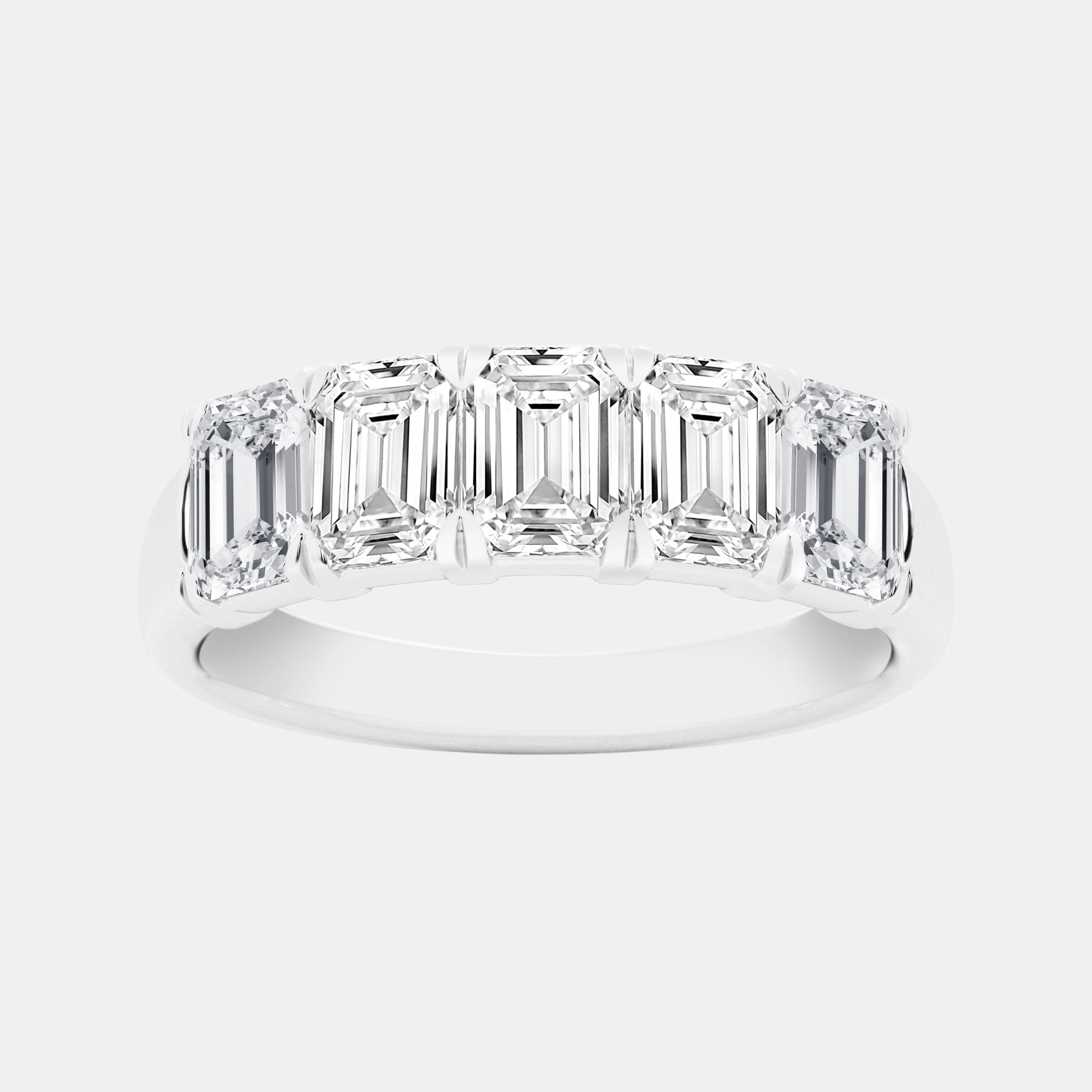 Emerald / 14K White Gold / D-F VS