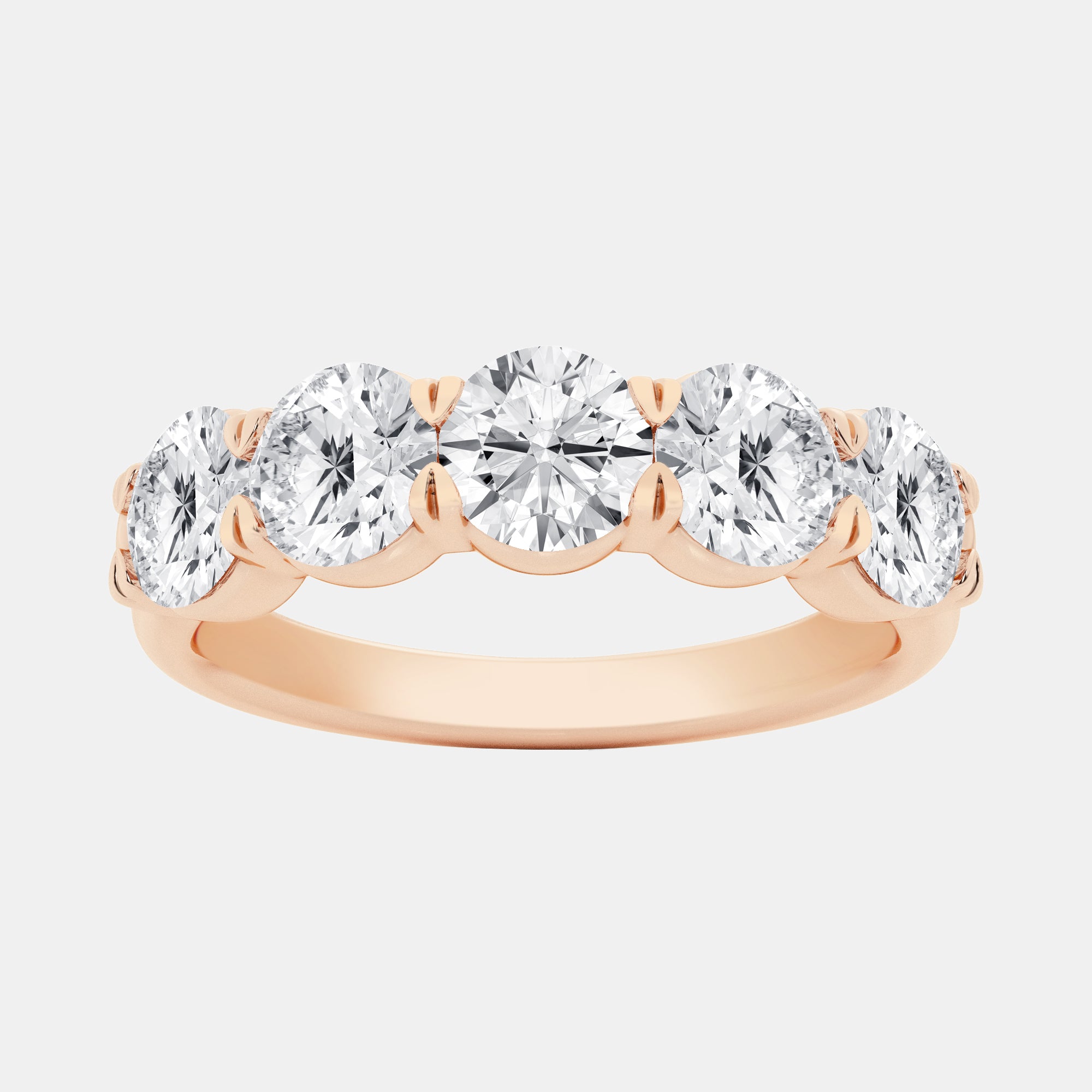 Round / 14K Rose Gold / D-F VS