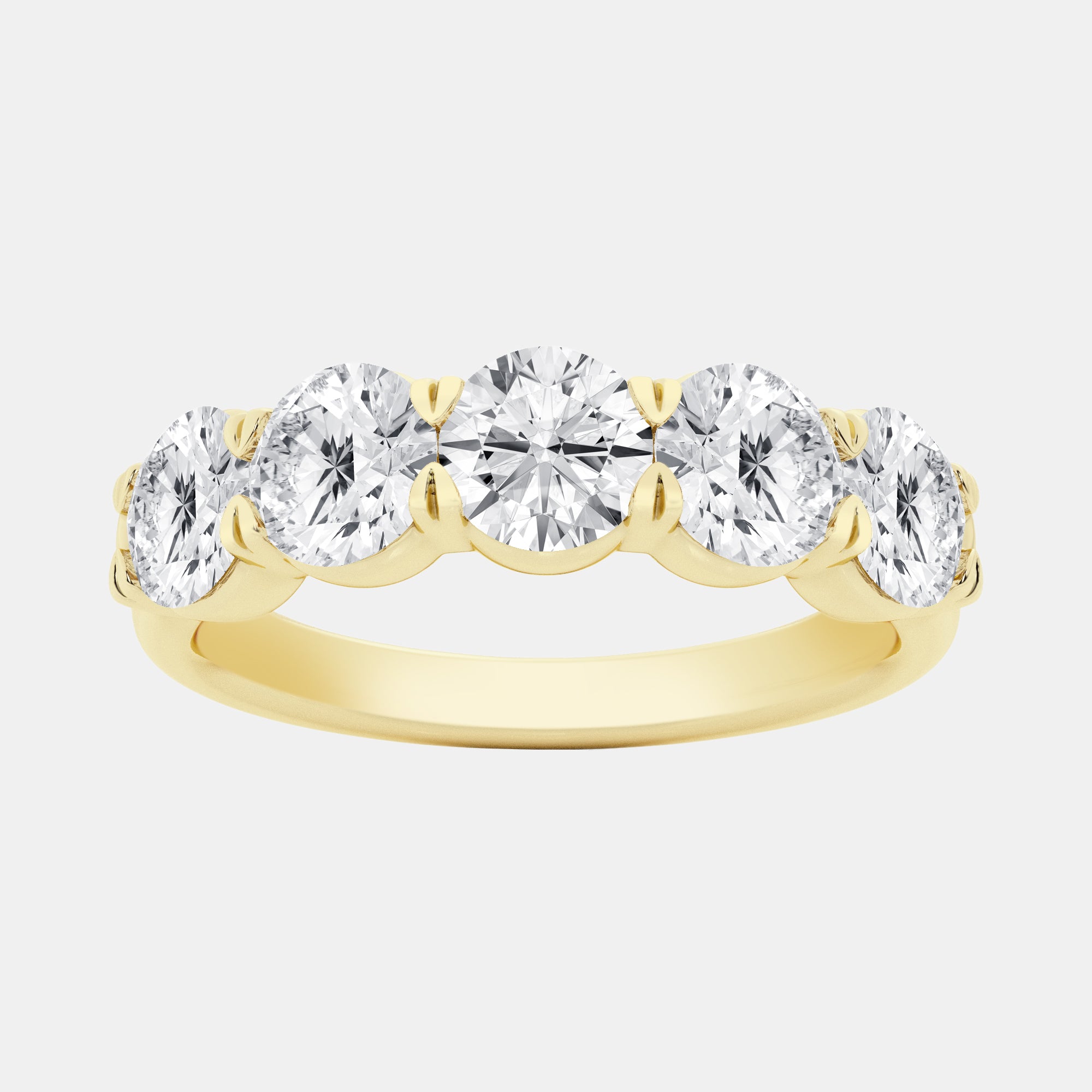 Round / 14K Yellow Gold / D-F VS