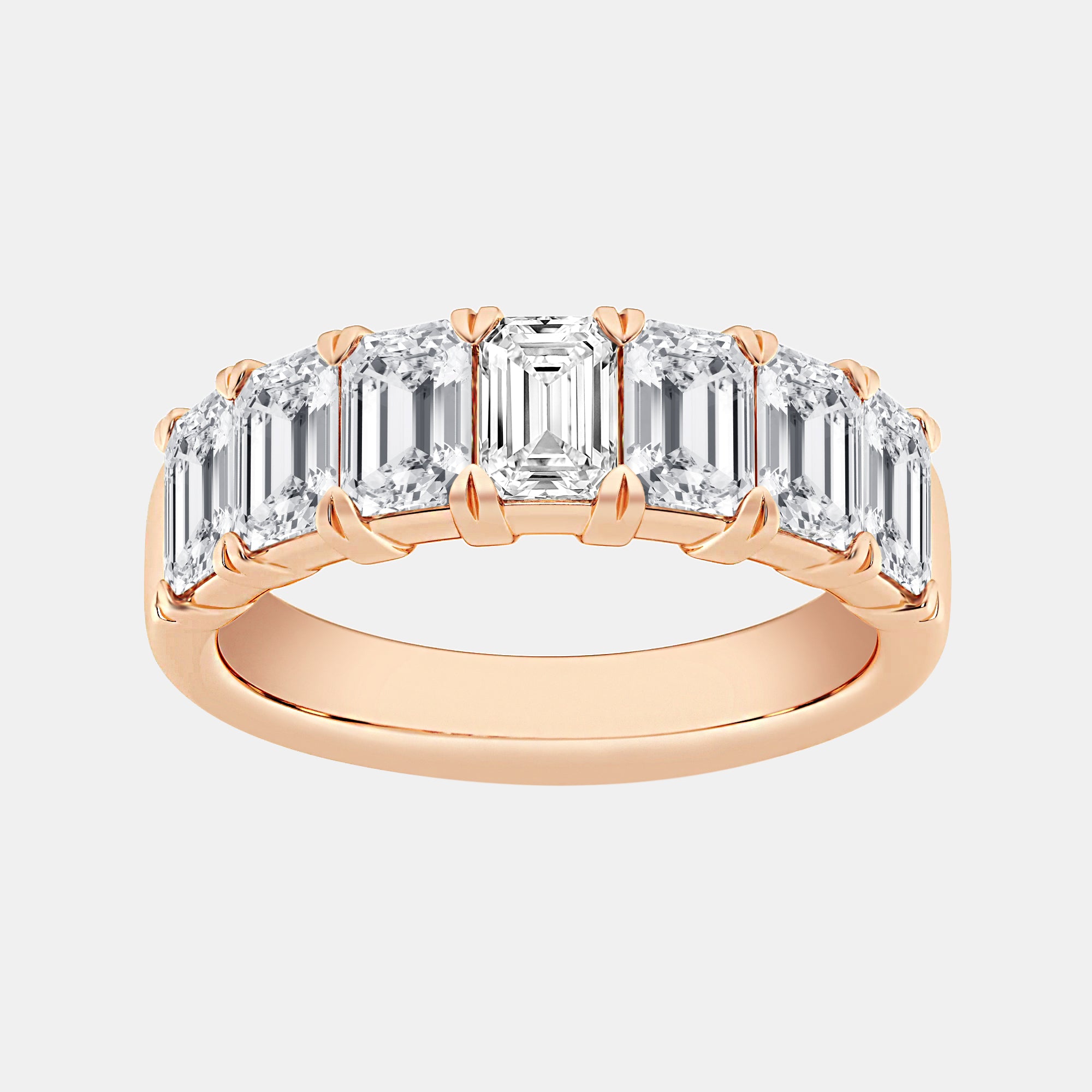 Emerald / 14K Rose Gold / D-F VS