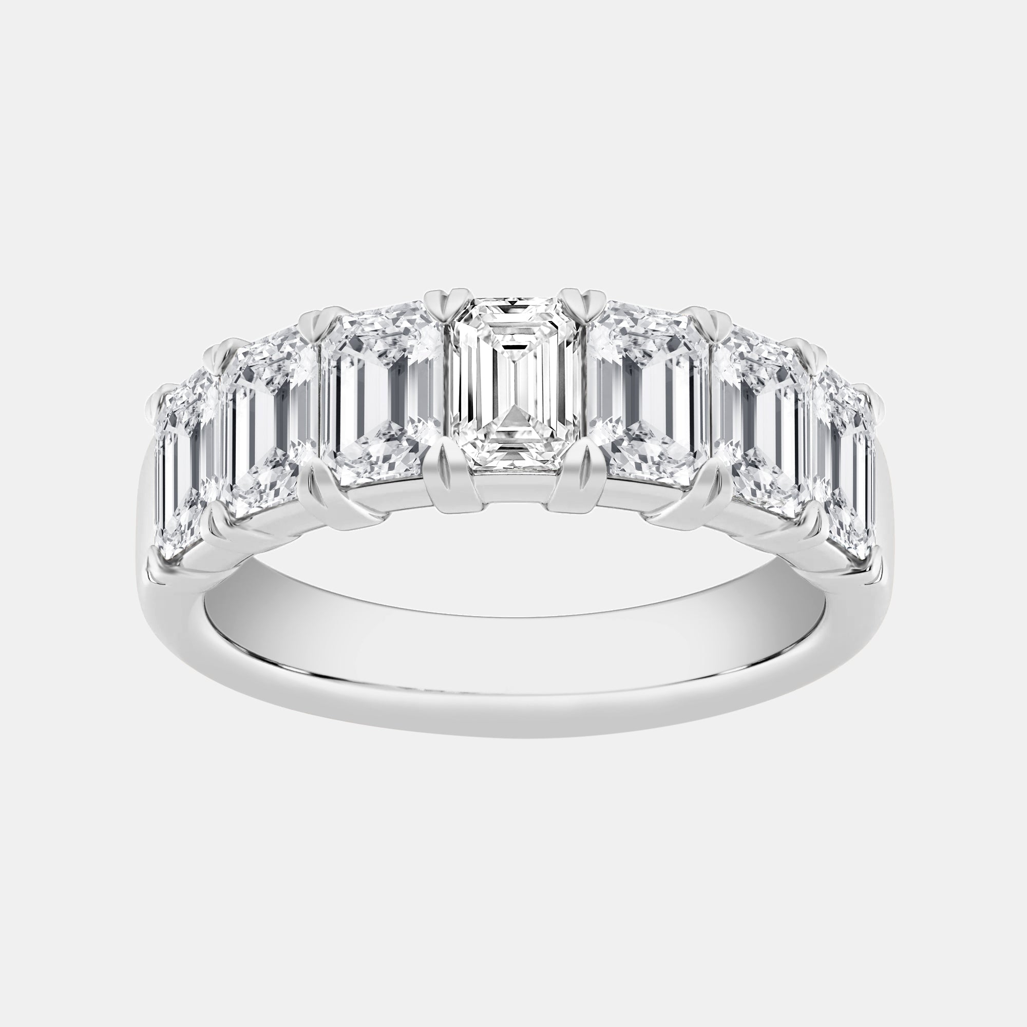 Emerald / 14K White Gold / D-F VS