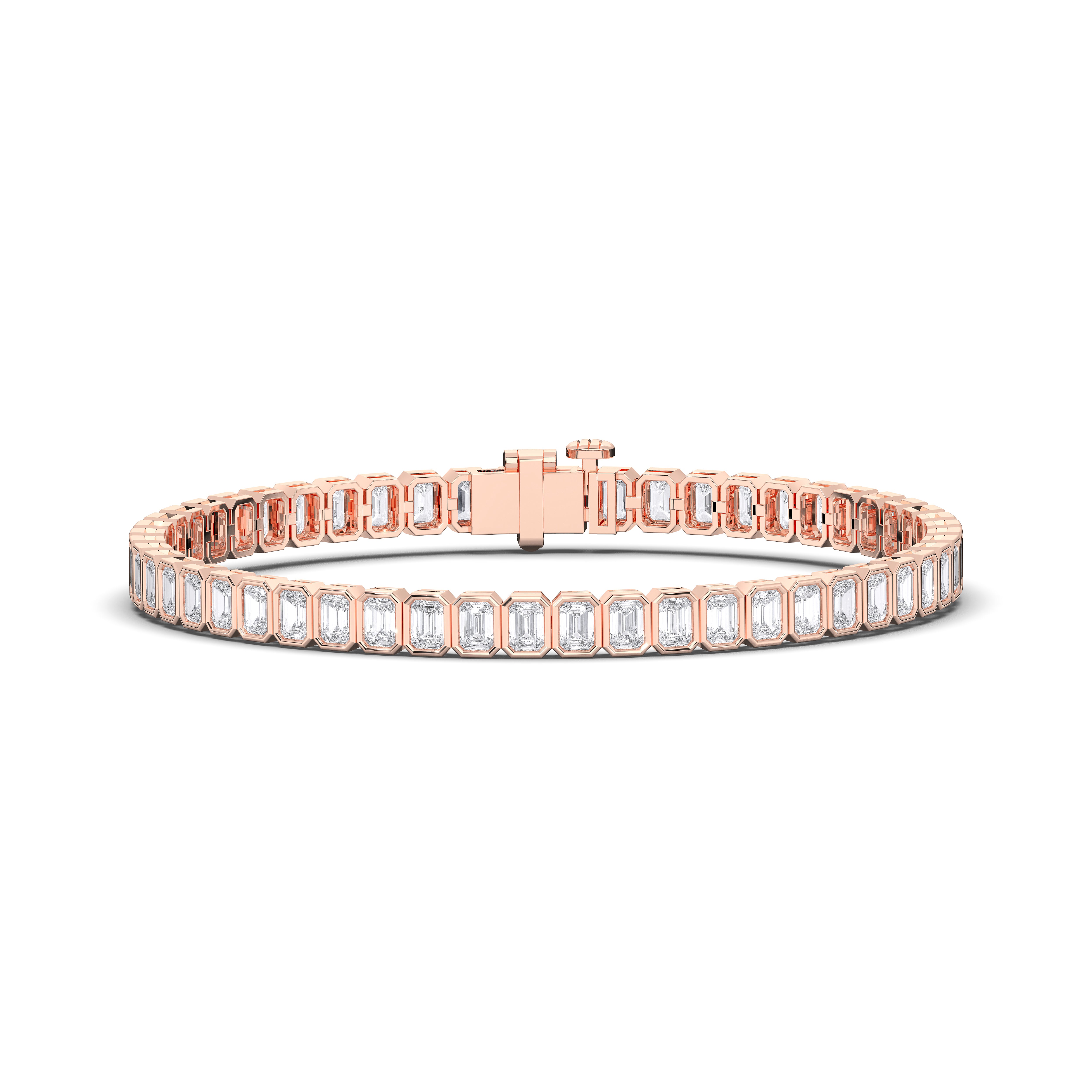 Emerald / 14K Rose Gold / D-F VS