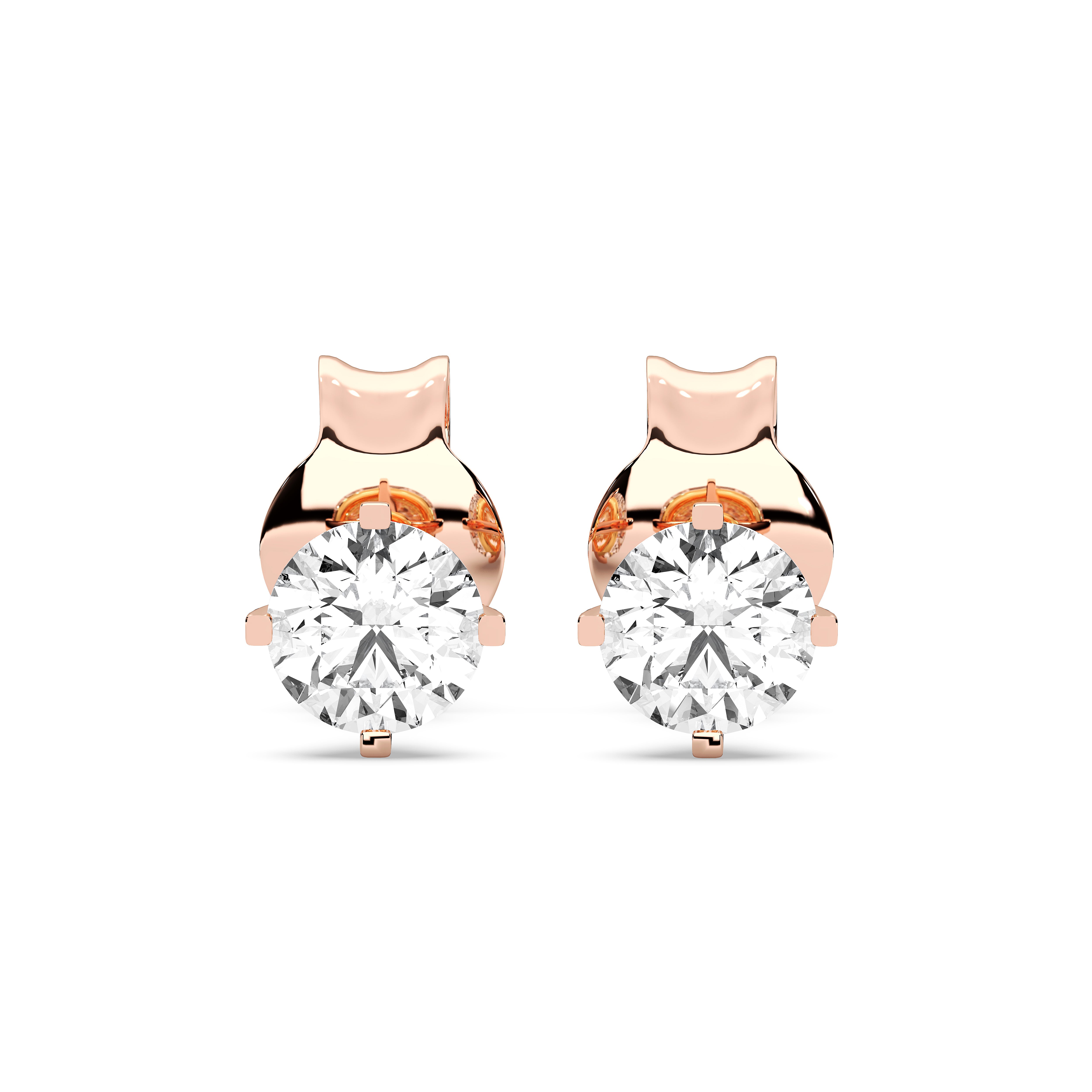 Round / 14K Rose Gold / D-F VS