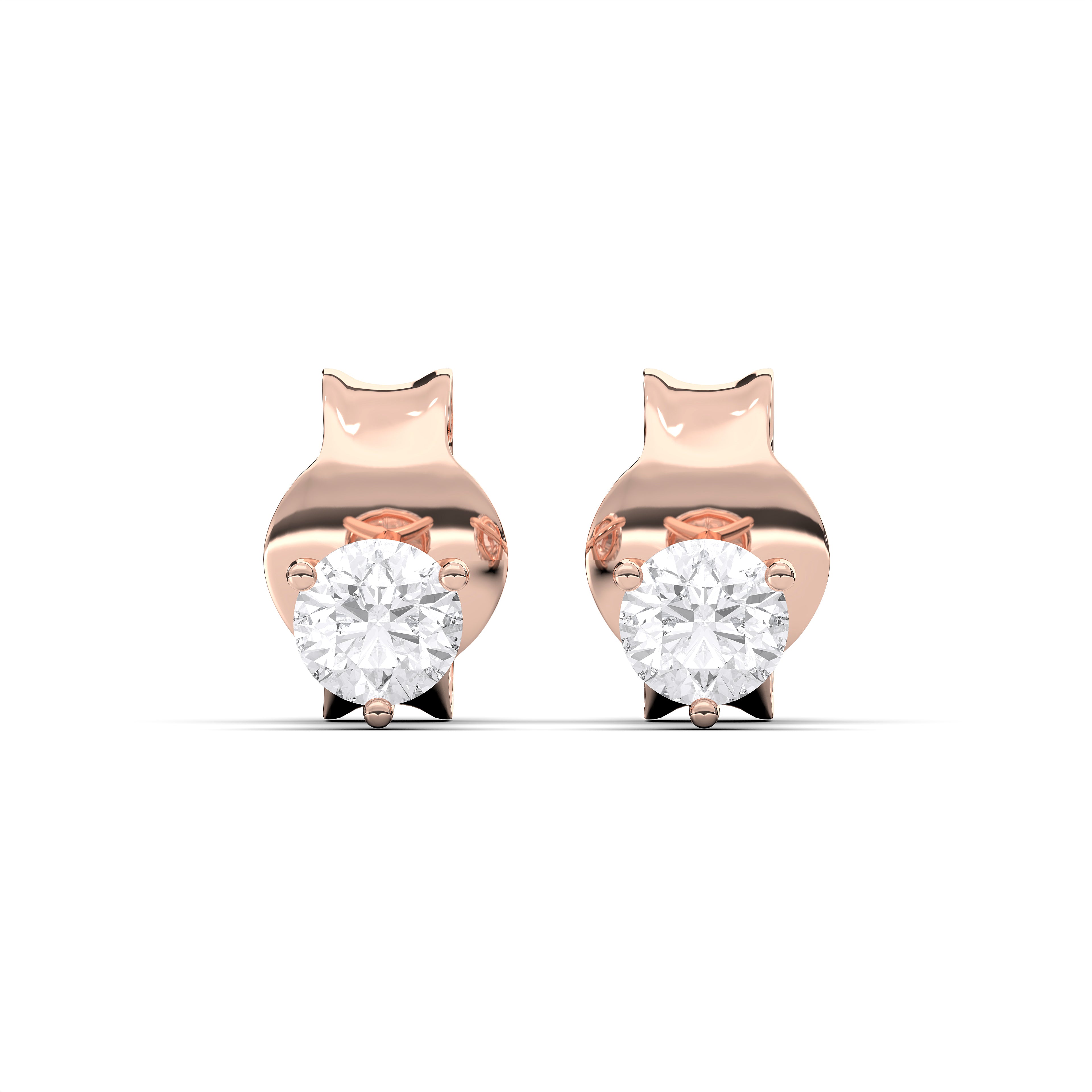 Round / 14K Rose Gold / D-F VS