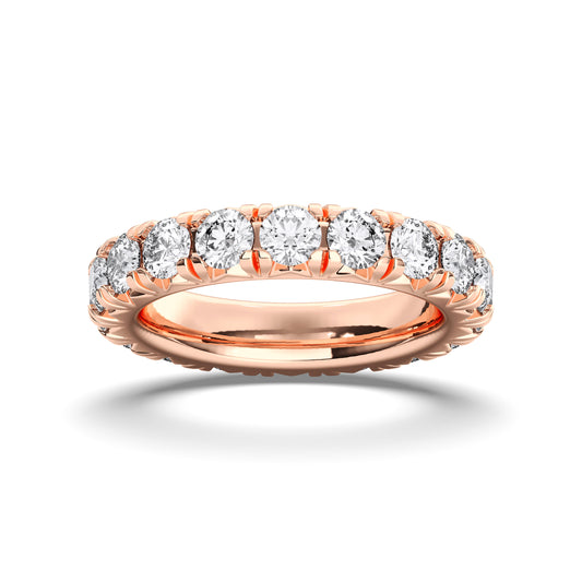 Eternity Band - 3.70 CTTW - Round Diamond - 14K Rose Gold