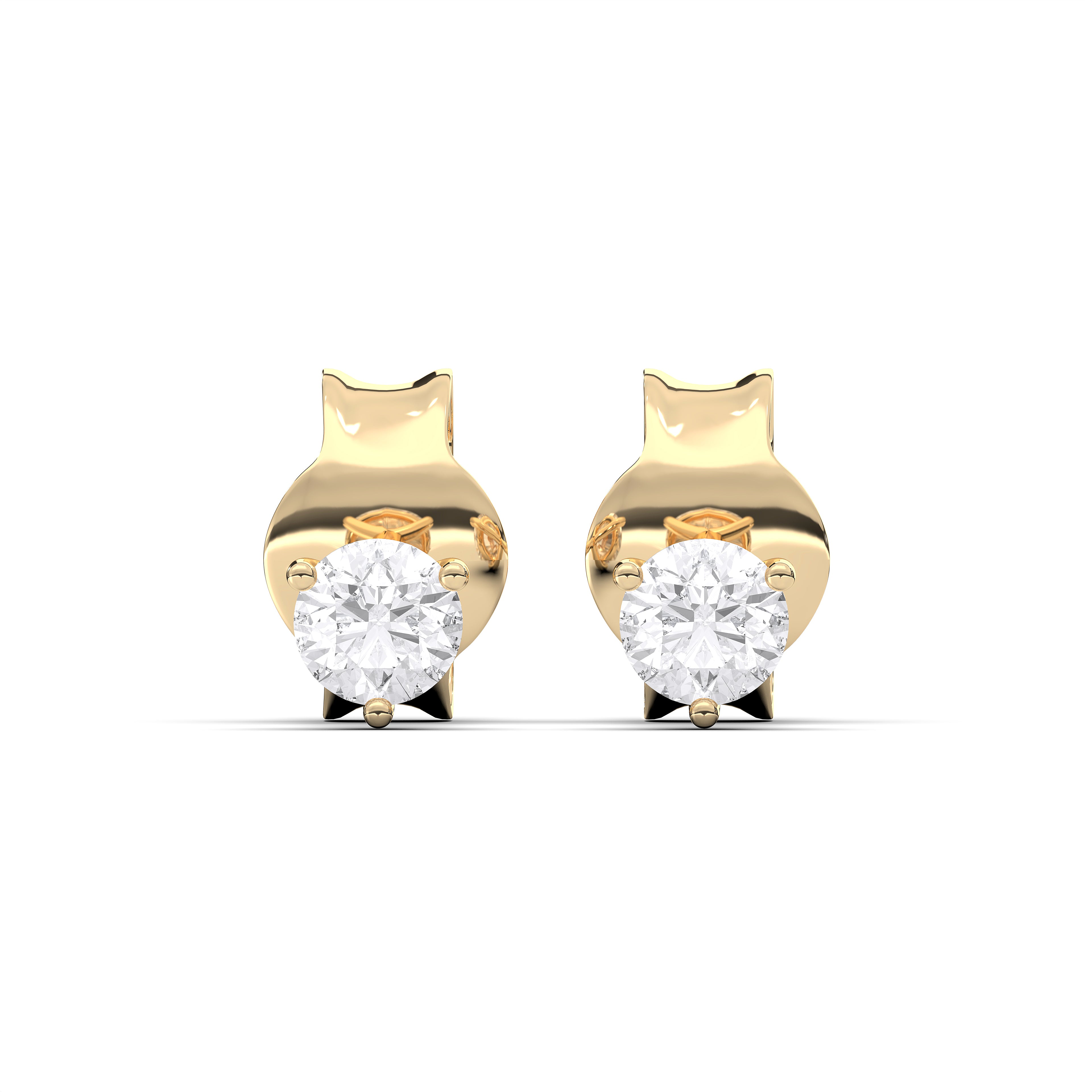 Round / 14K Yellow Gold / D-F VS