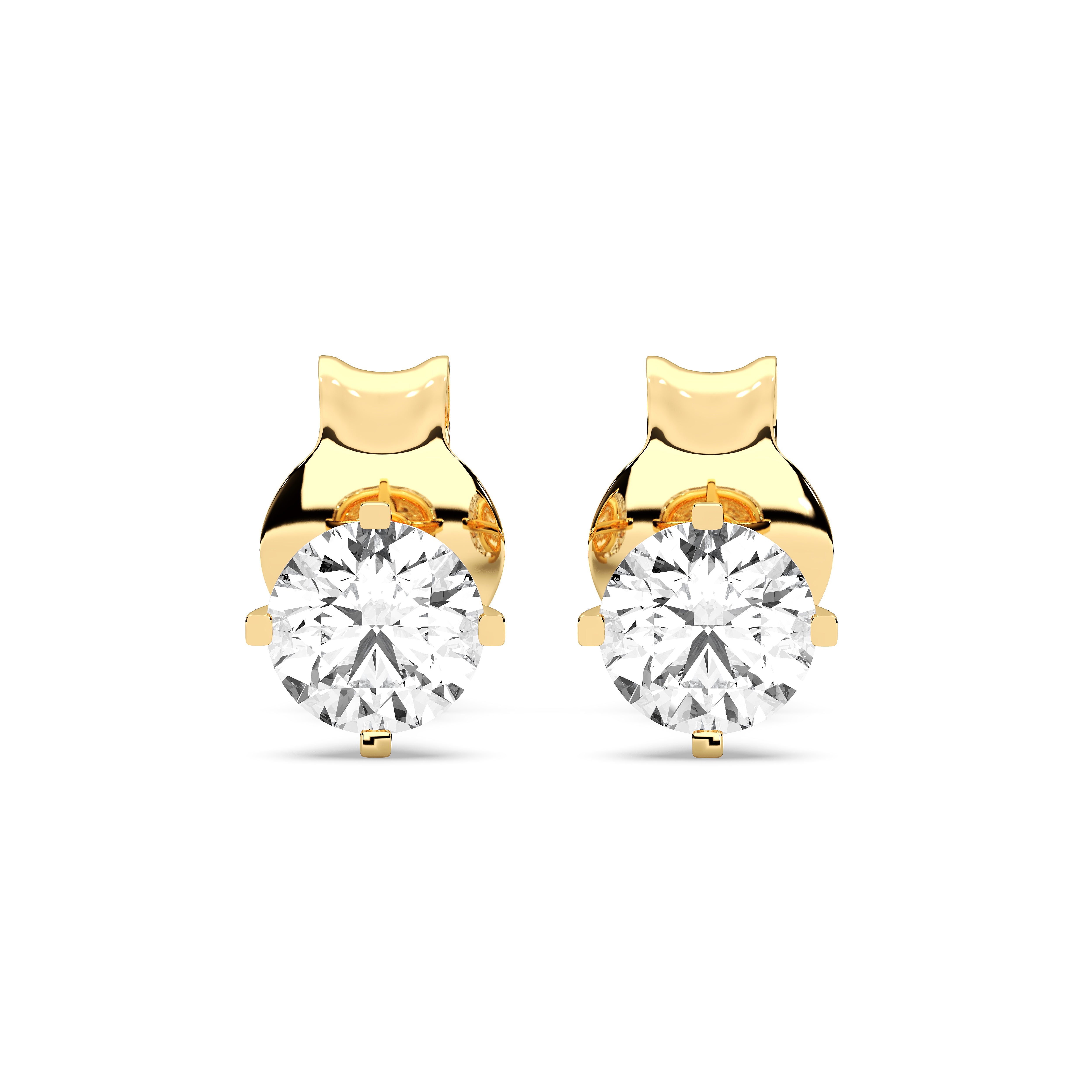 Round / 14K Yellow Gold / D-F VS